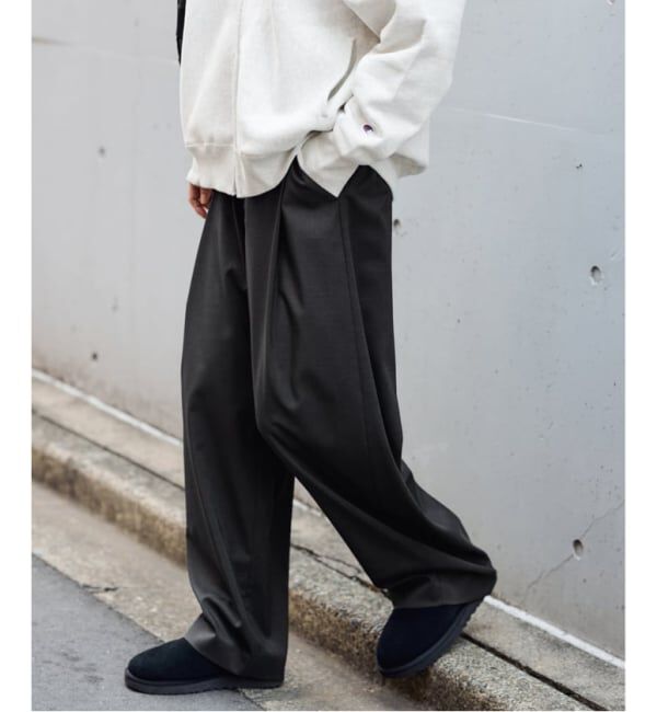 FRAMeWORK「≪WEB限定≫タックカーブバックゴムパンツ 2」|スラックス|