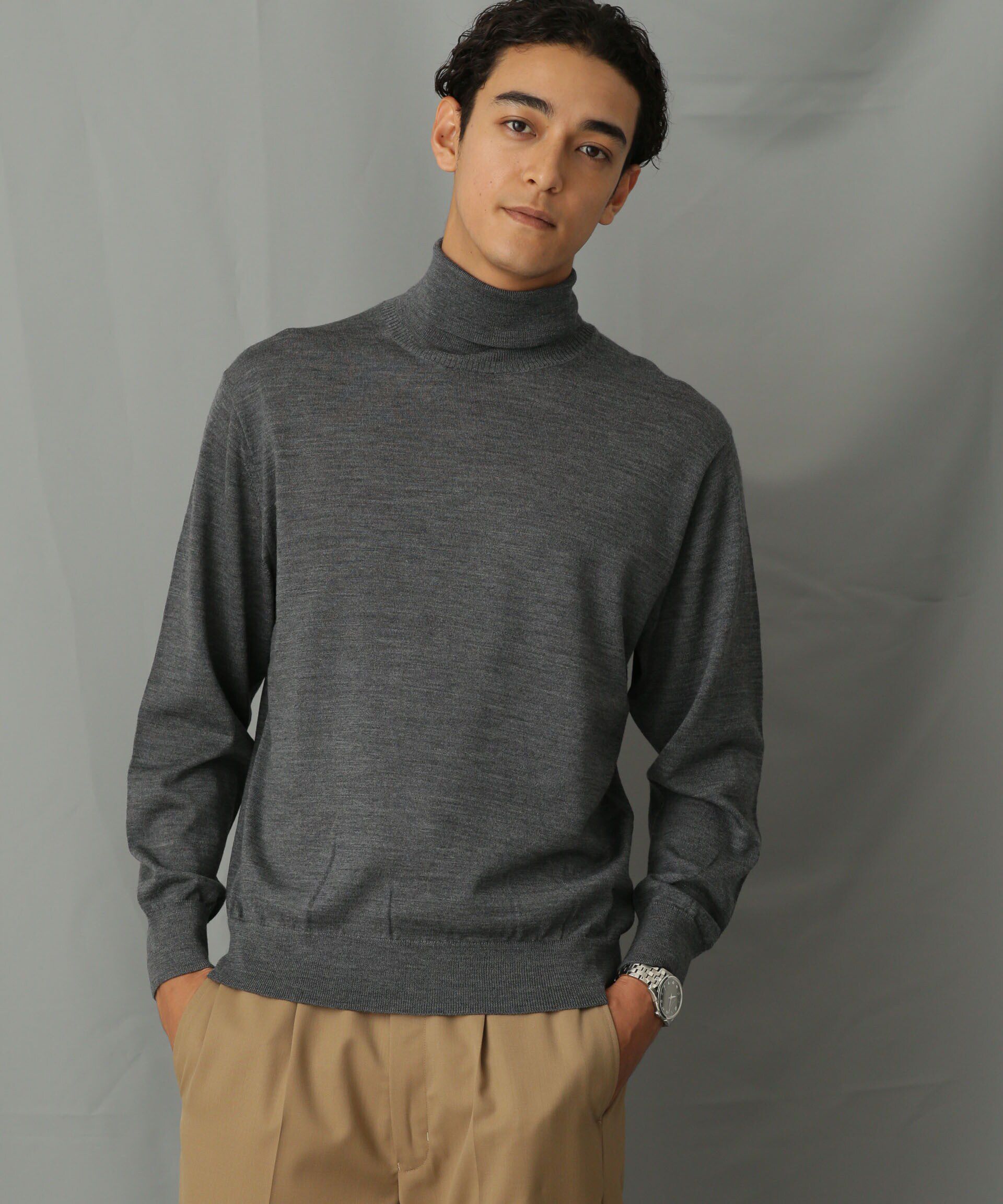 nano･universe「「毛玉レスニット」 ファインゲージタートルネック」|ニット・セーター|