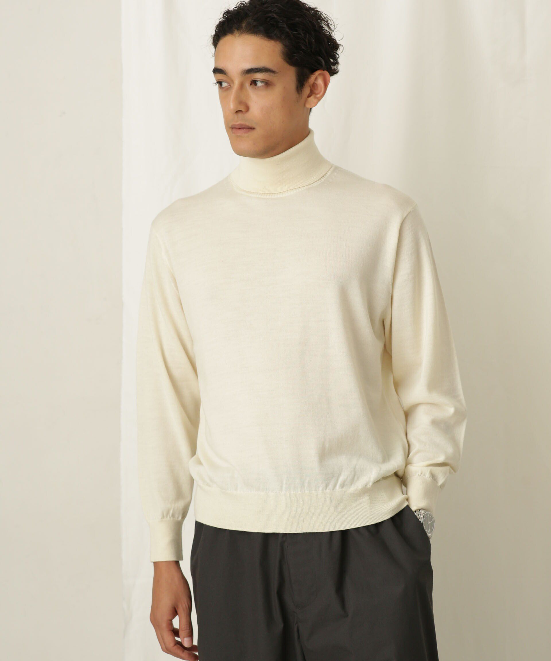 nano･universe「「毛玉レスニット」 ファインゲージタートルネック」|ニット・セーター|