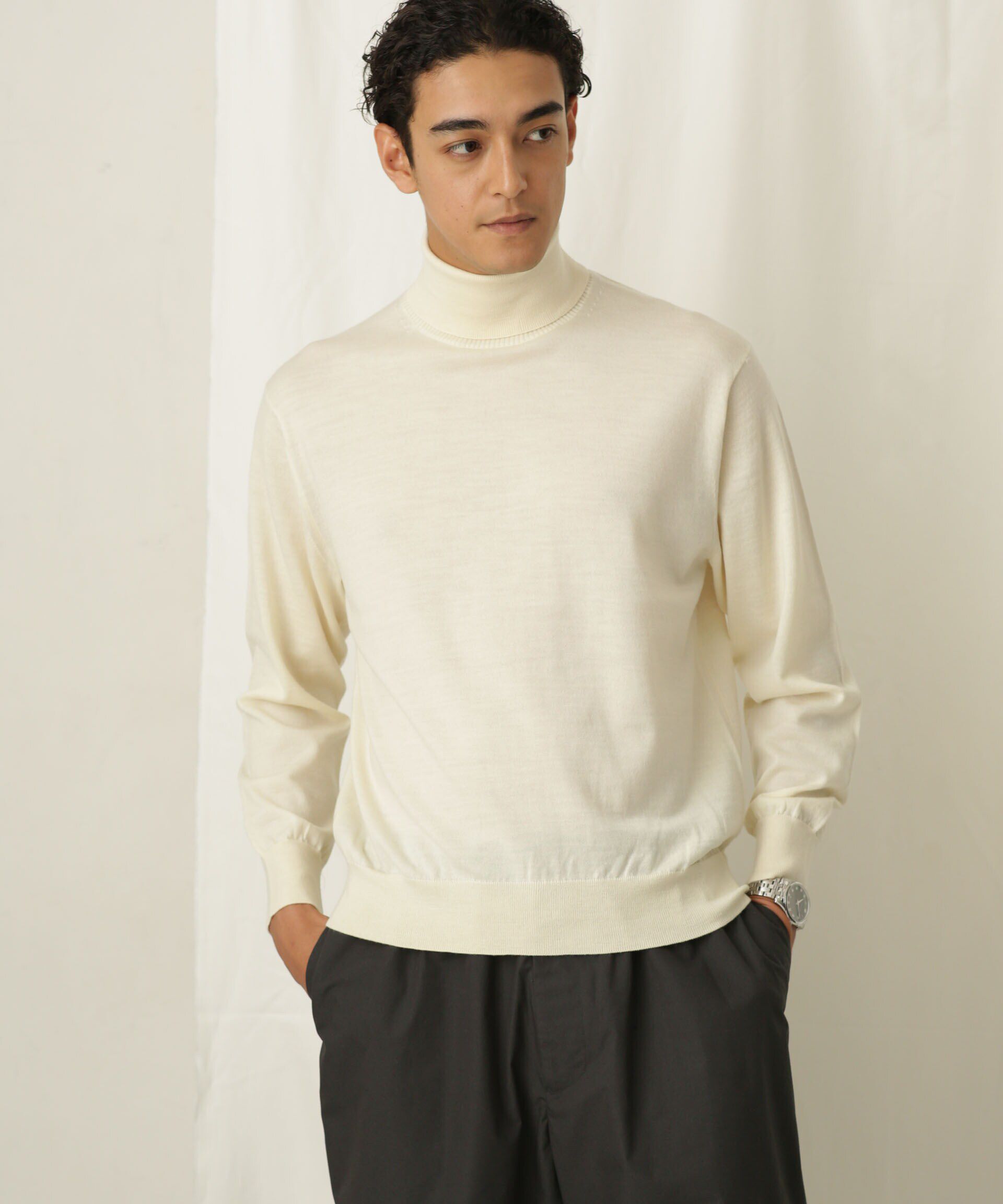 nano･universe「「毛玉レスニット」 ファインゲージタートルネック」|ニット・セーター|