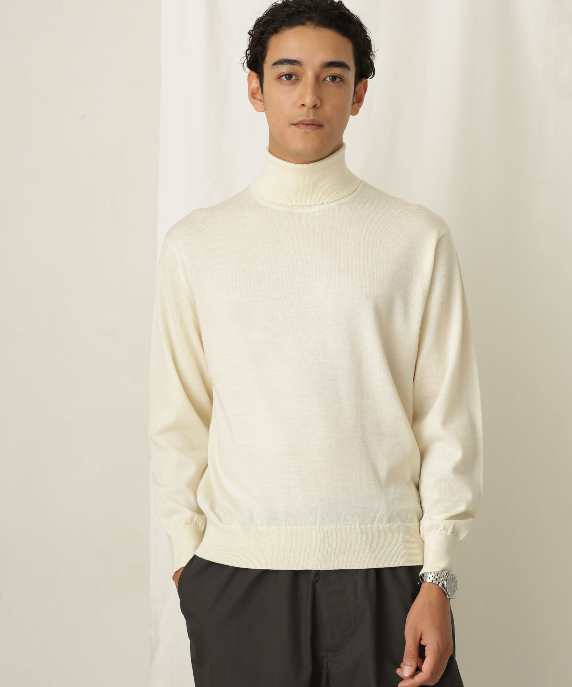 nano･universe「「毛玉レスニット」 ファインゲージタートルネック」|ニット・セーター|