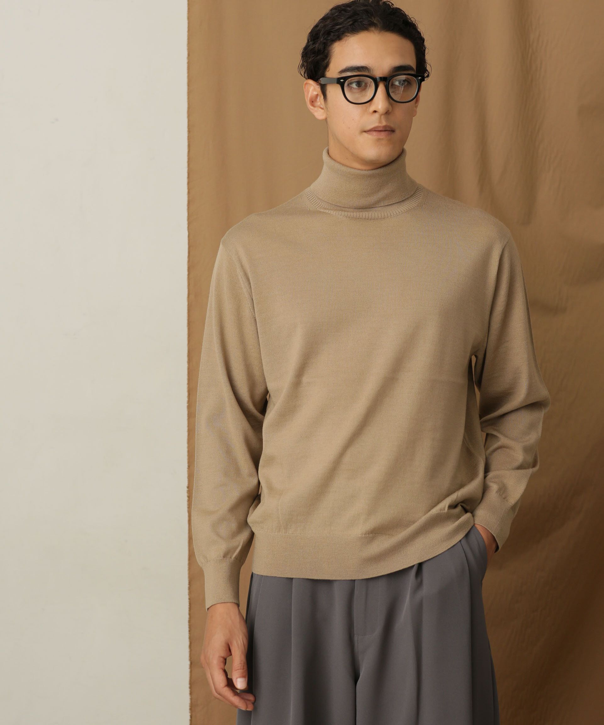 nano･universe「「毛玉レスニット」 ファインゲージタートルネック」|ニット・セーター|