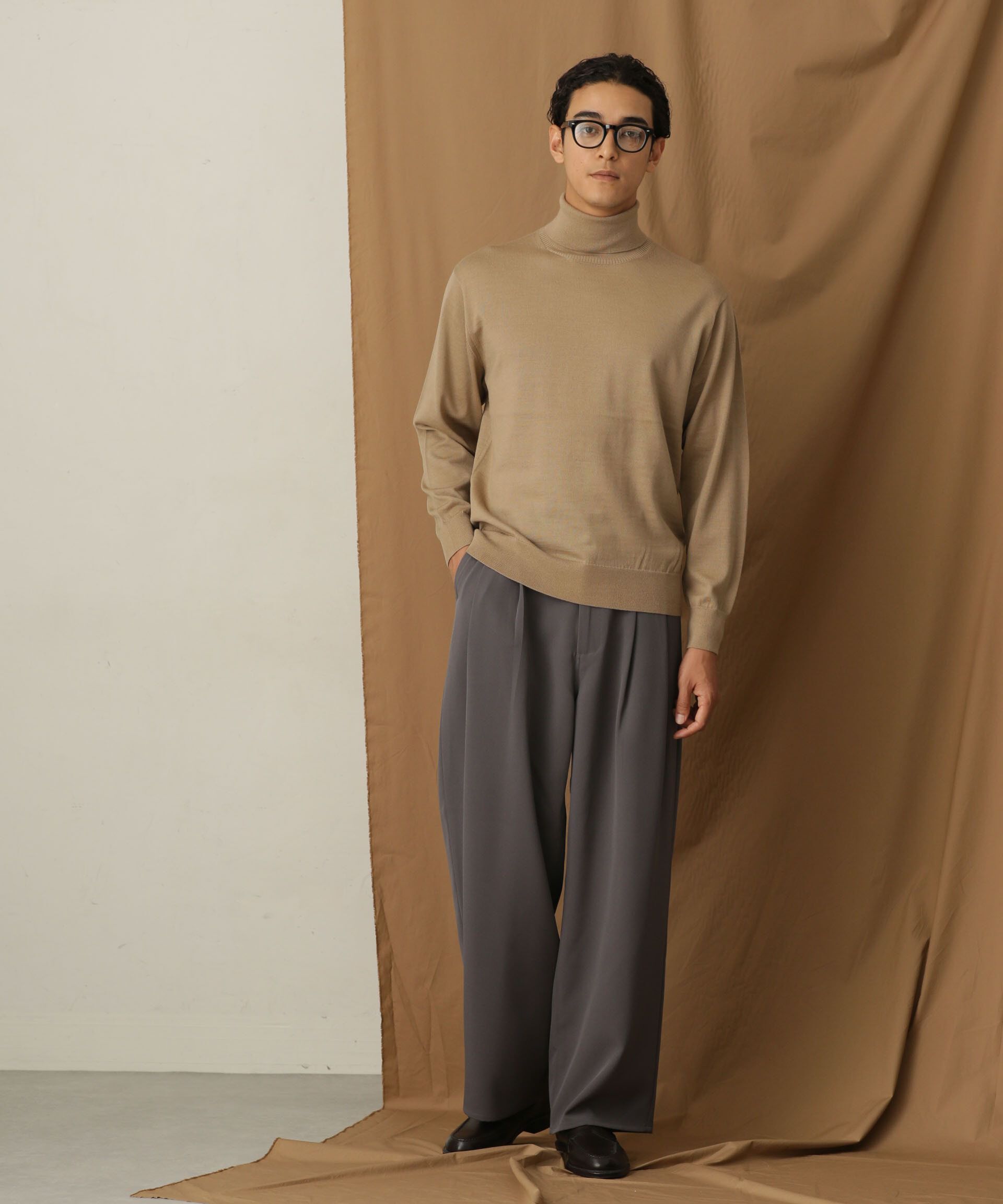 nano･universe「「毛玉レスニット」 ファインゲージタートルネック」|ニット・セーター|