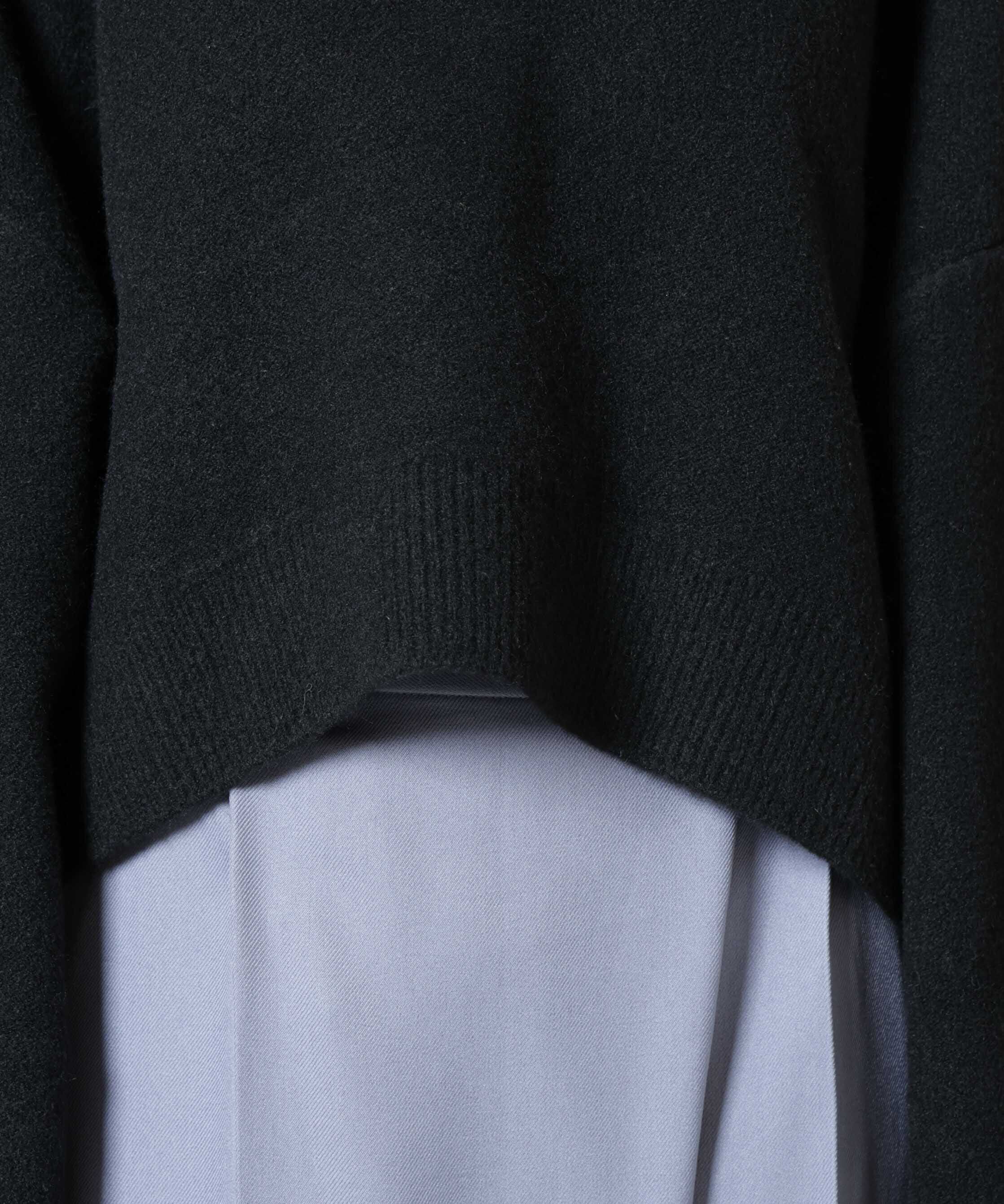 nano･universe「ウール混圧縮ニットワイドVネックプルオーバー」|ニット・セーター|