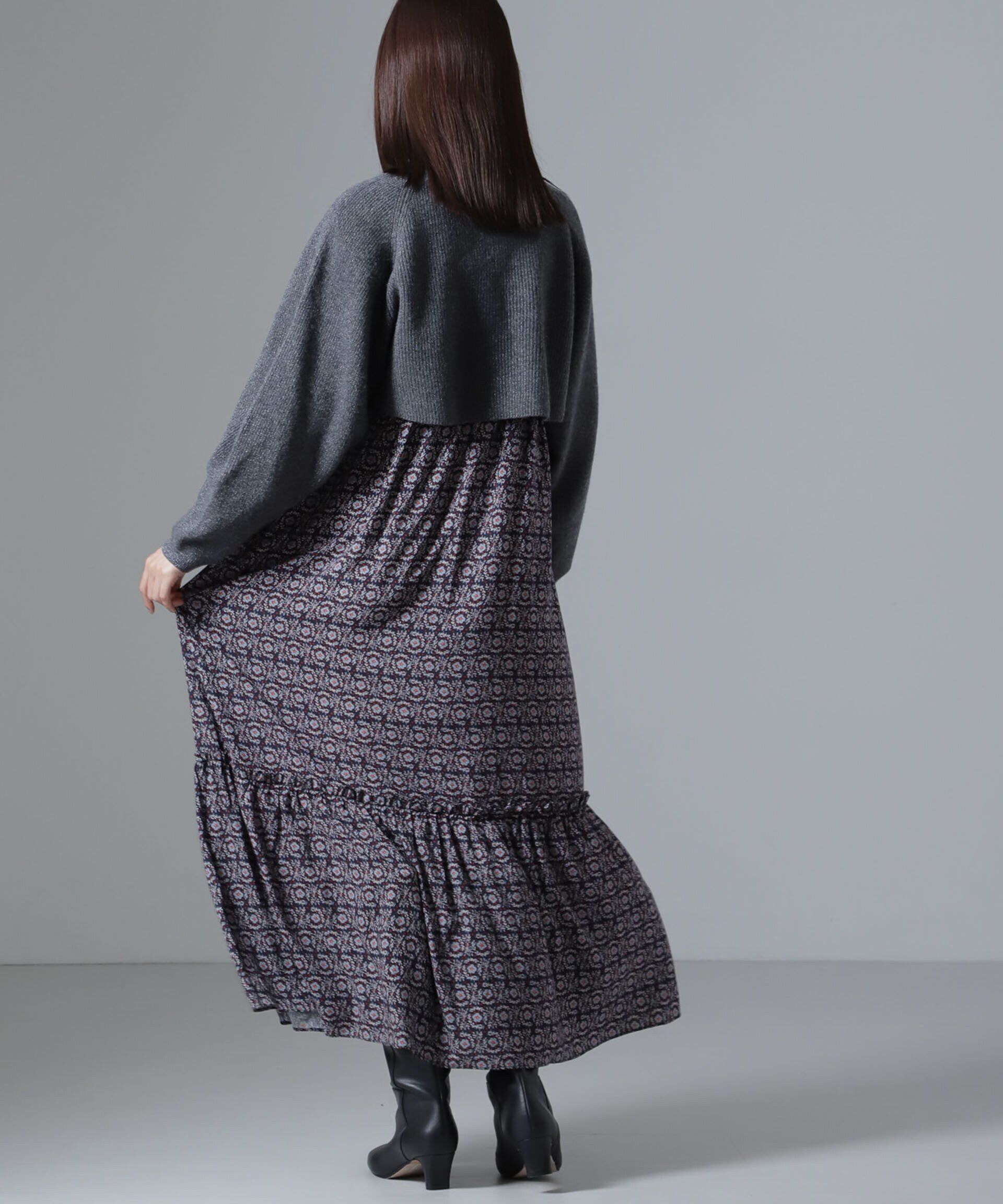 nano･universe「片畔ラメショートニットプルオーバー」|ニット・セーター|