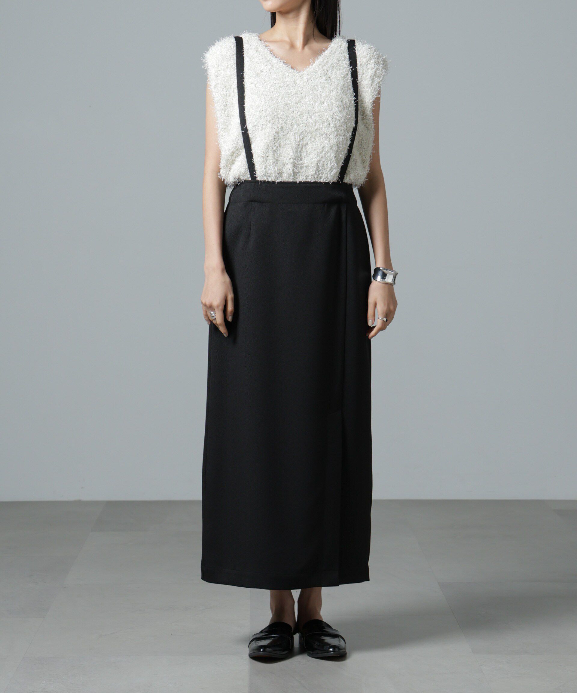 nano･universe「取り外しサスペンダー2wayスカート」|ワンピース|