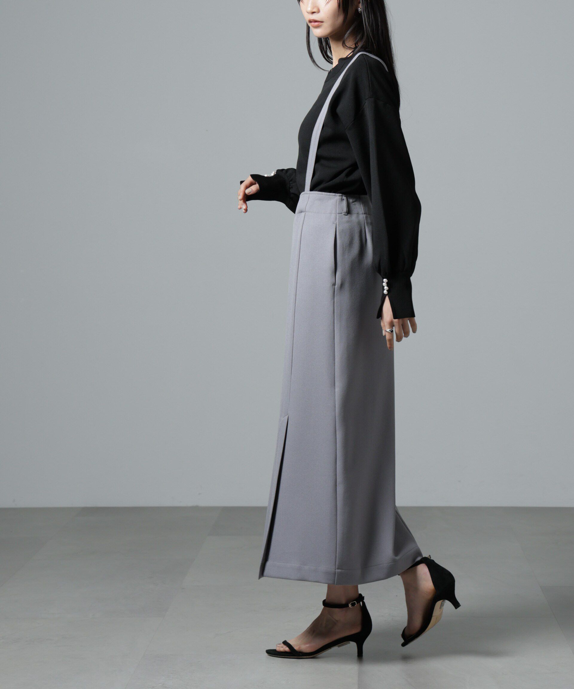 nano･universe「取り外しサスペンダー2wayスカート」|ワンピース|