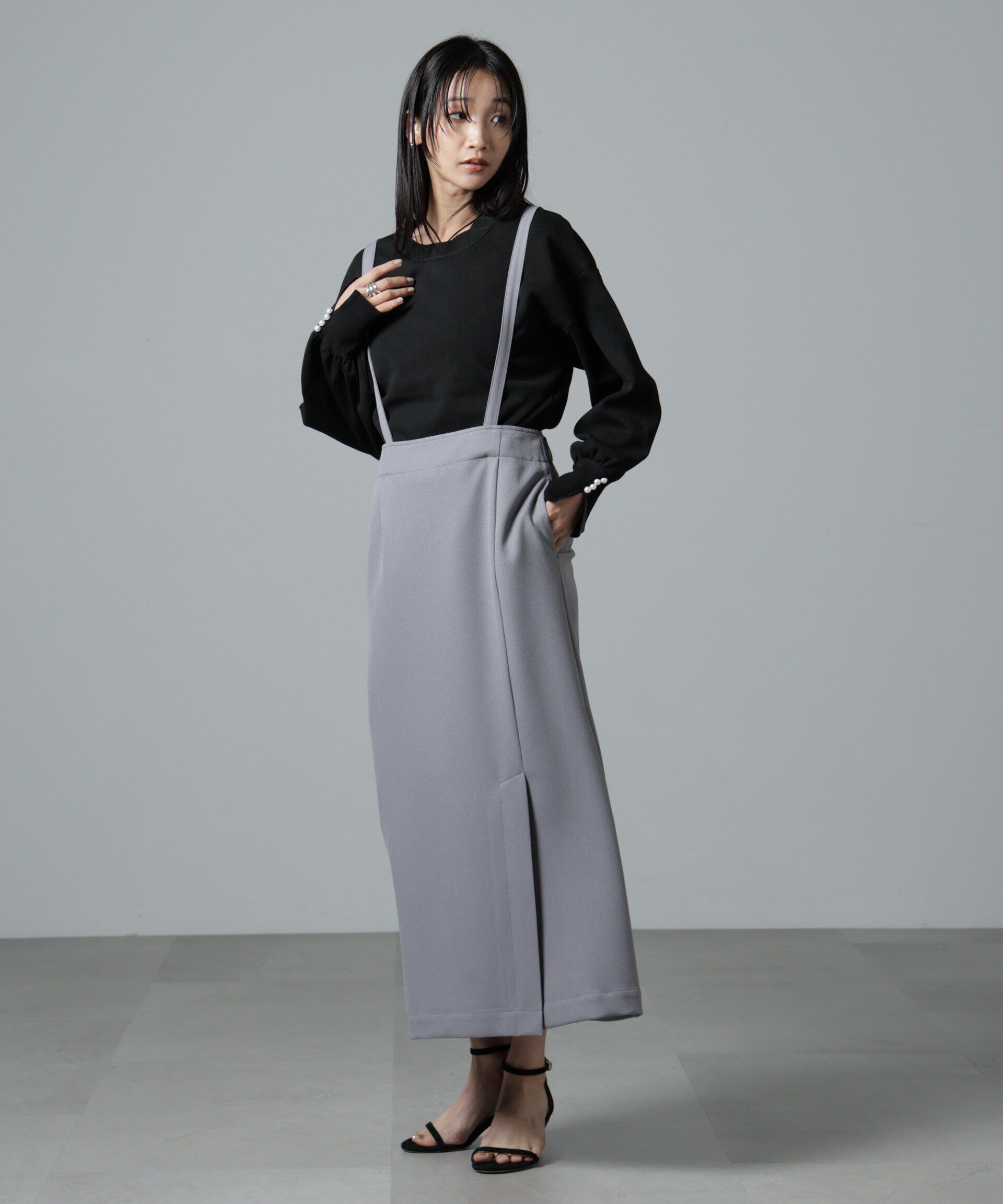 nano･universe「取り外しサスペンダー2wayスカート」|ワンピース|