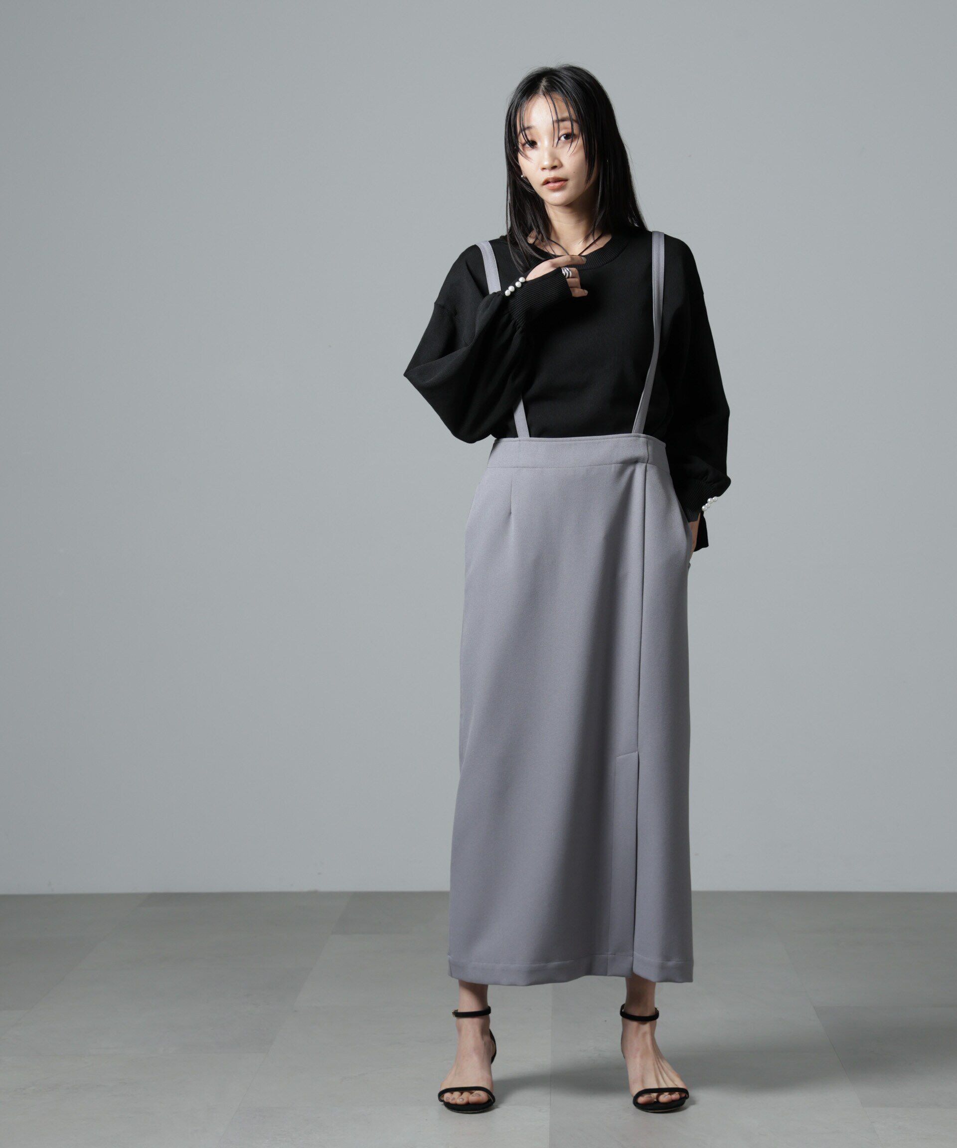 nano･universe「取り外しサスペンダー2wayスカート」|ワンピース|