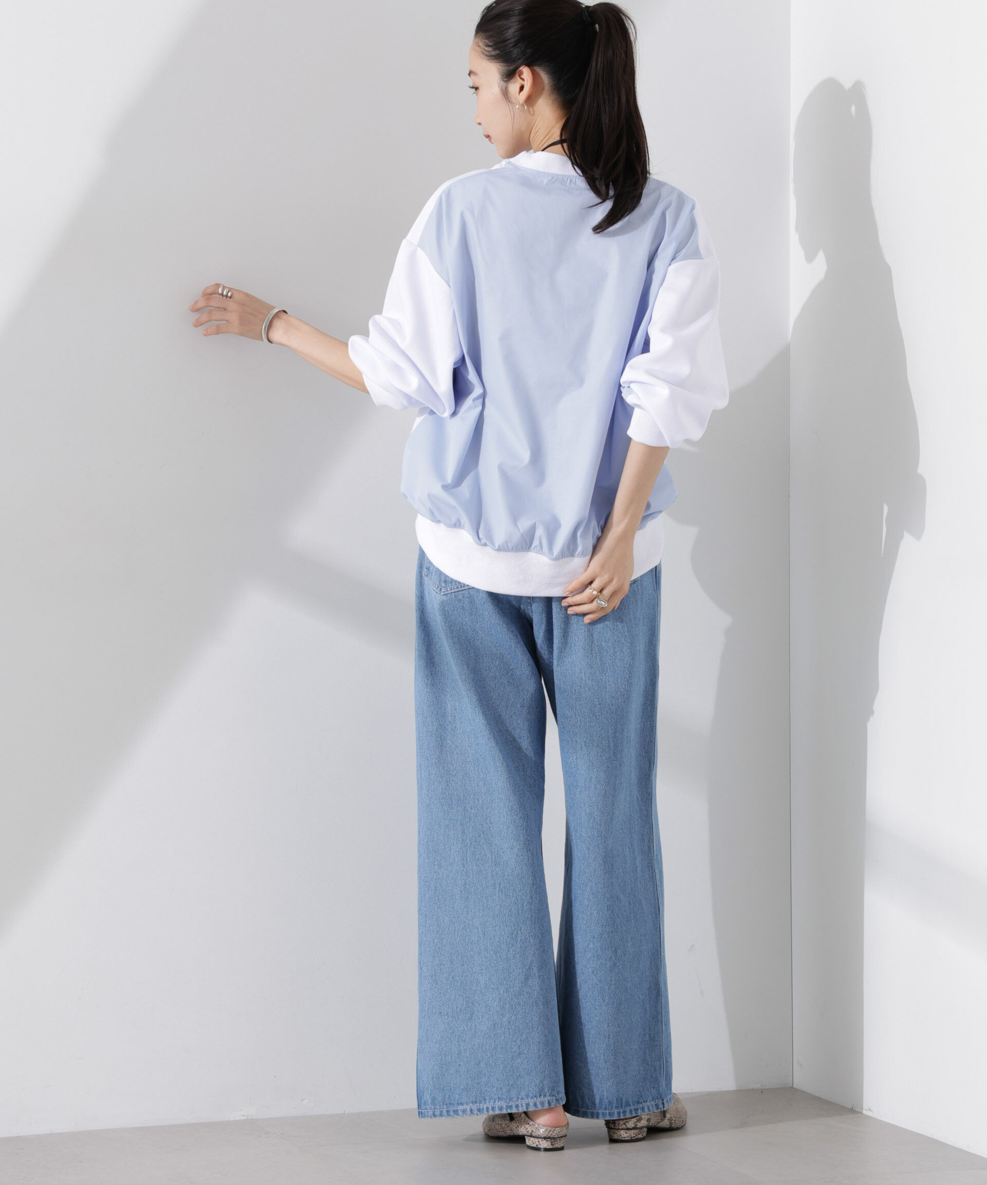 nano･universe「布帛コンビポンチカットトップス」|Tシャツ・カットソー|