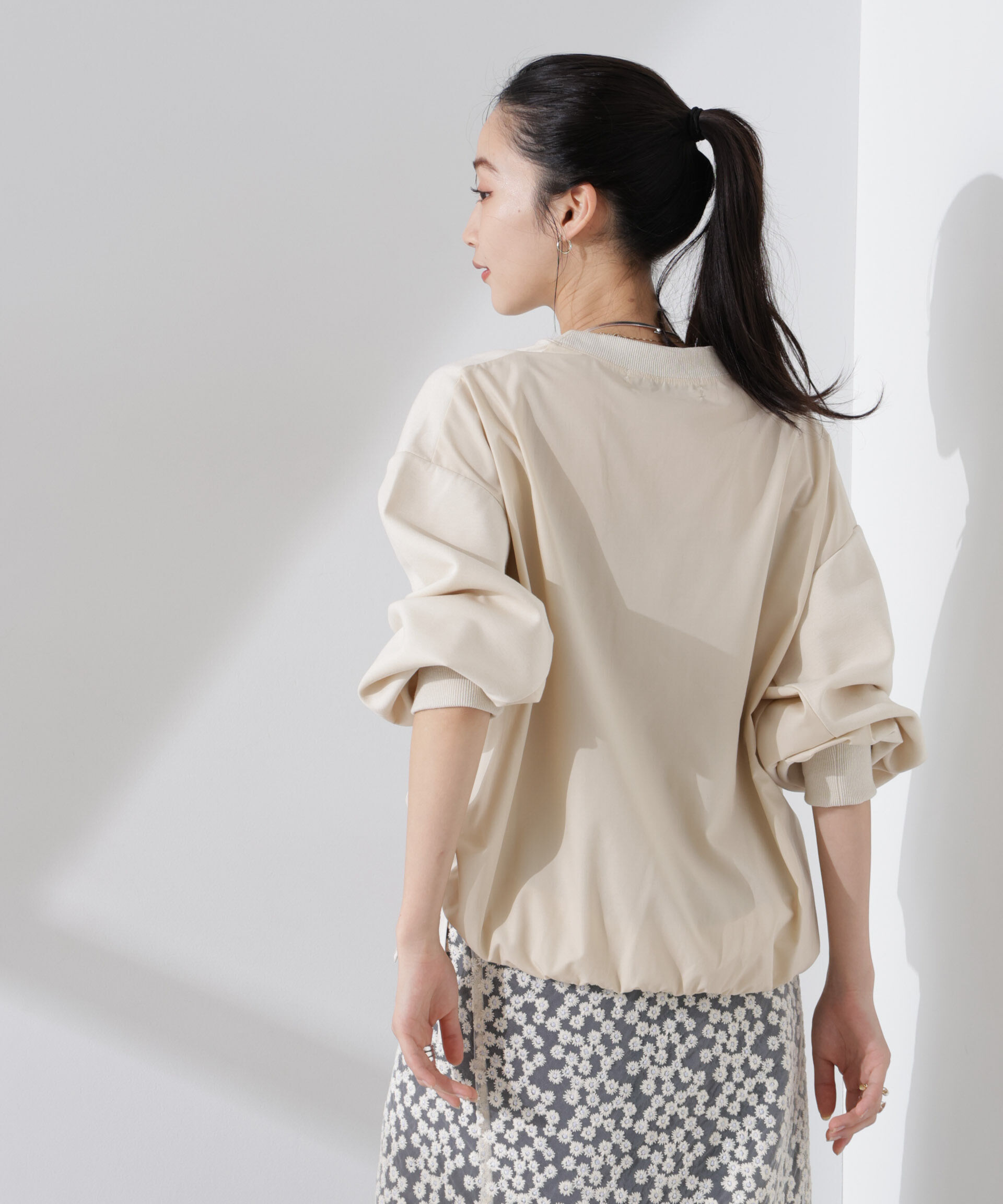 nano･universe「布帛コンビポンチカットトップス」|Tシャツ・カットソー|