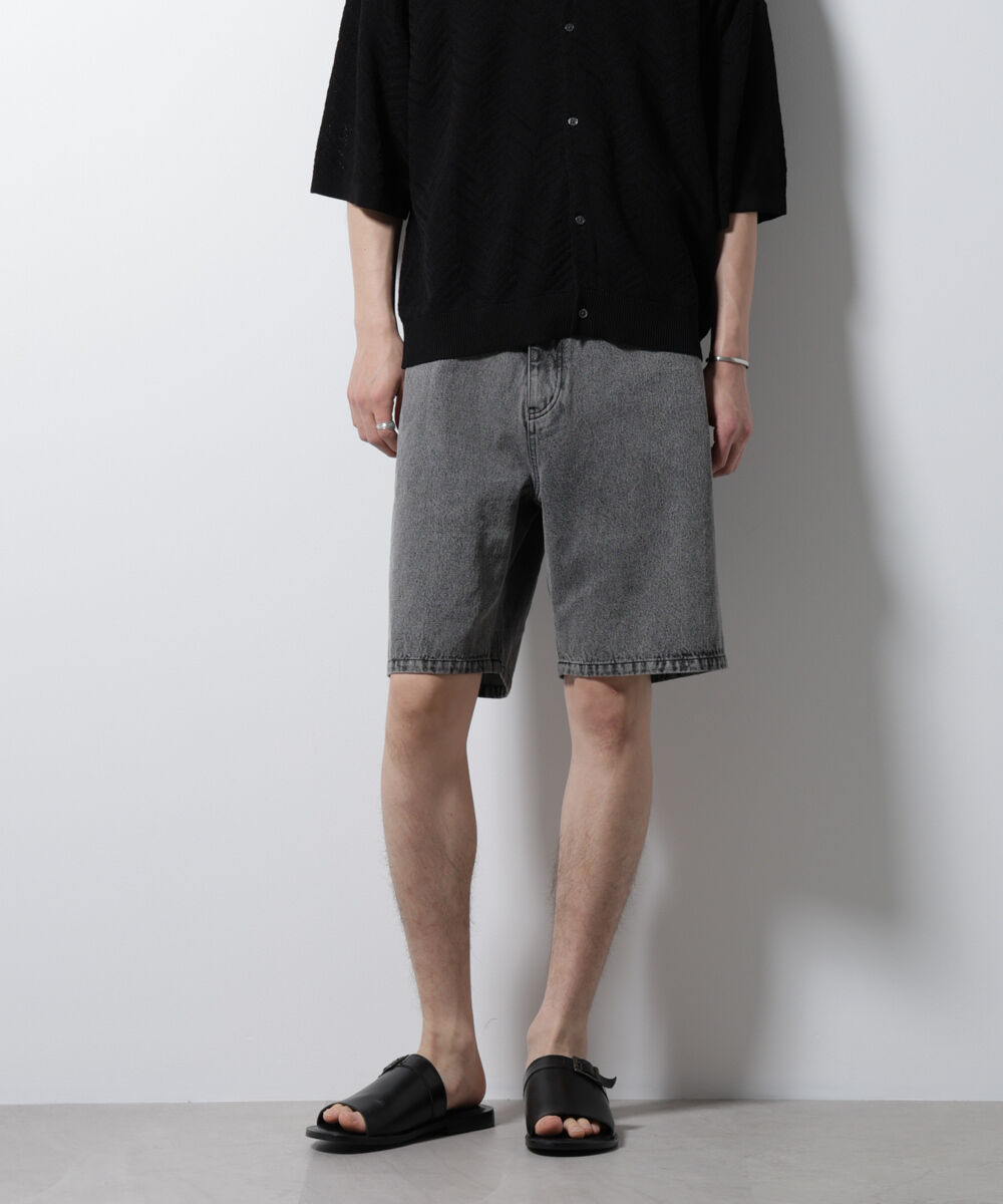 nano･universe「ケミカルウォッシュ バギーズショーツ」|チノ|グレー