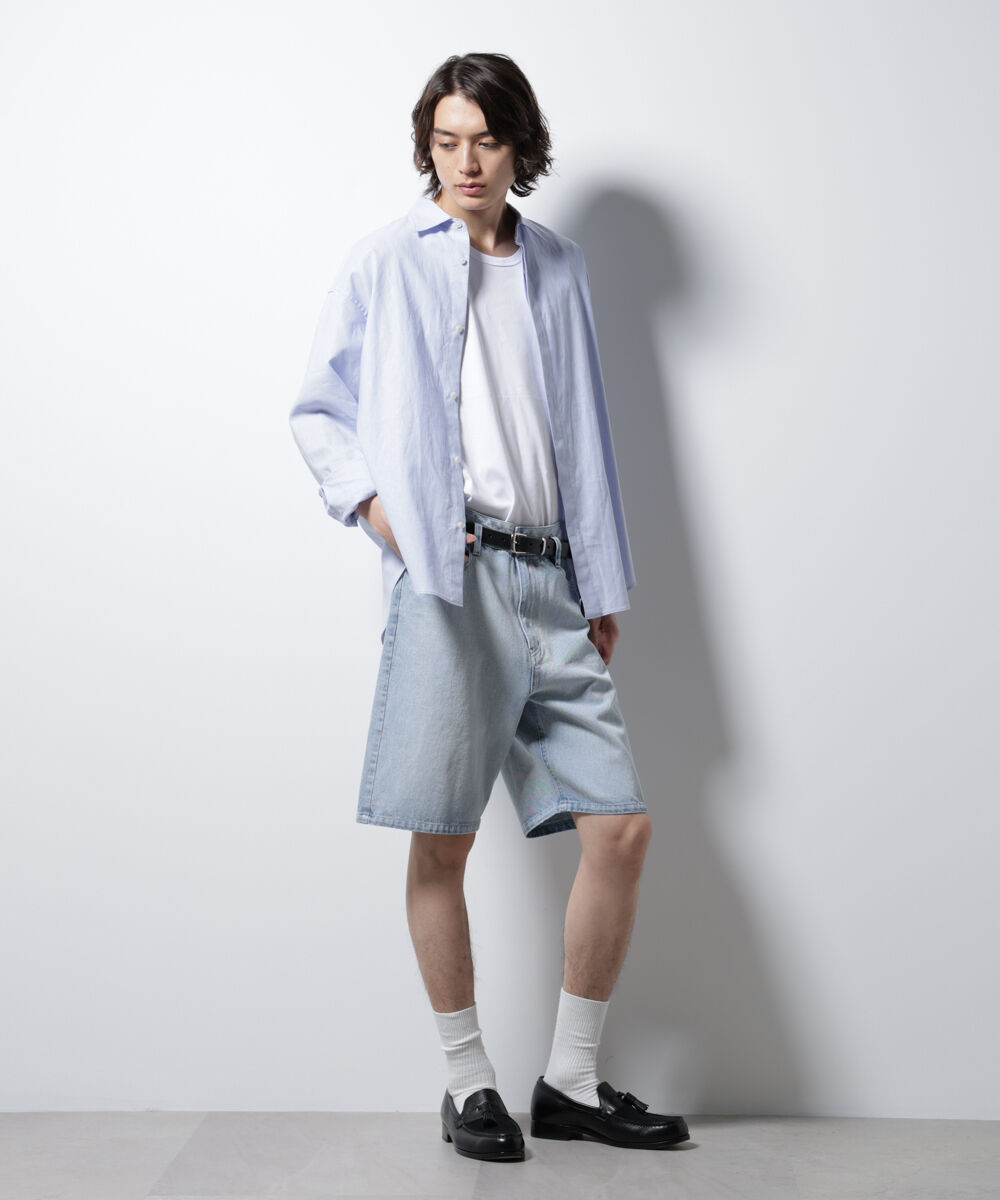 nano･universe「ケミカルウォッシュ バギーズショーツ」|チノ|