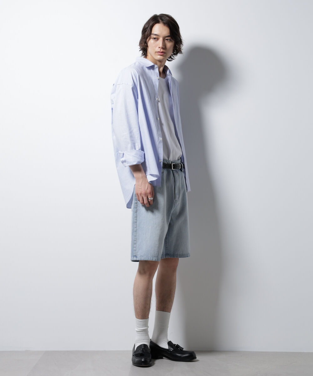 nano･universe「ケミカルウォッシュ バギーズショーツ」|チノ|