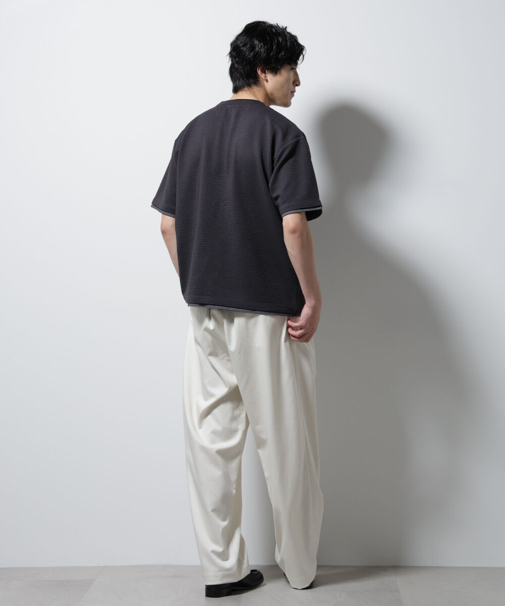 nano･universe「ガーターフェイクレイヤードTシャツ 半袖」|Tシャツ・カットソー|