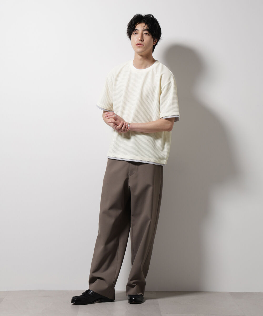 nano･universe「ガーターフェイクレイヤードTシャツ 半袖」|Tシャツ・カットソー|