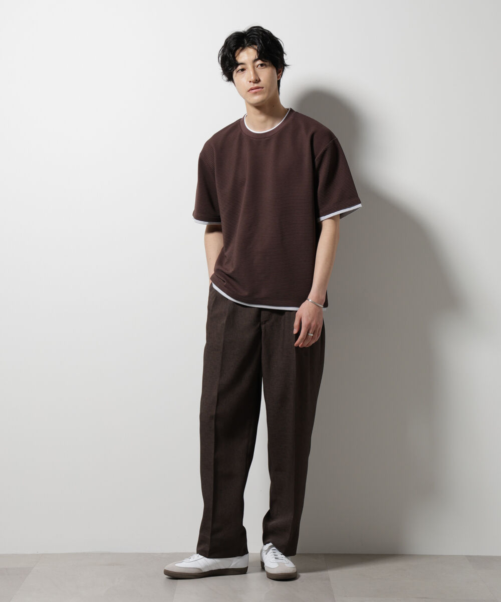 nano･universe「ガーターフェイクレイヤードTシャツ 半袖」|Tシャツ・カットソー|