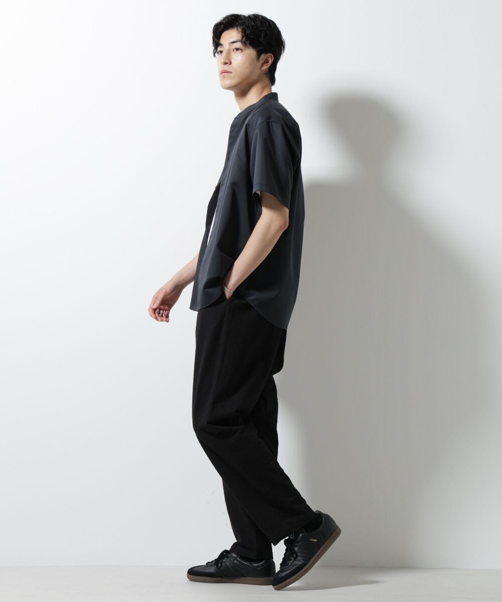 nano･universe「ジャージーサッカーワイドテーパードパンツ」|チノ|