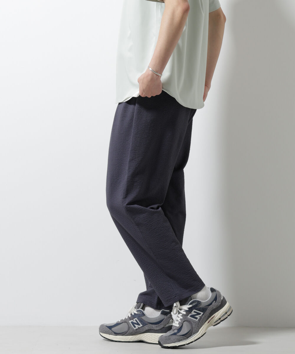 nano･universe「ジャージーサッカーワイドテーパードパンツ」|チノ|