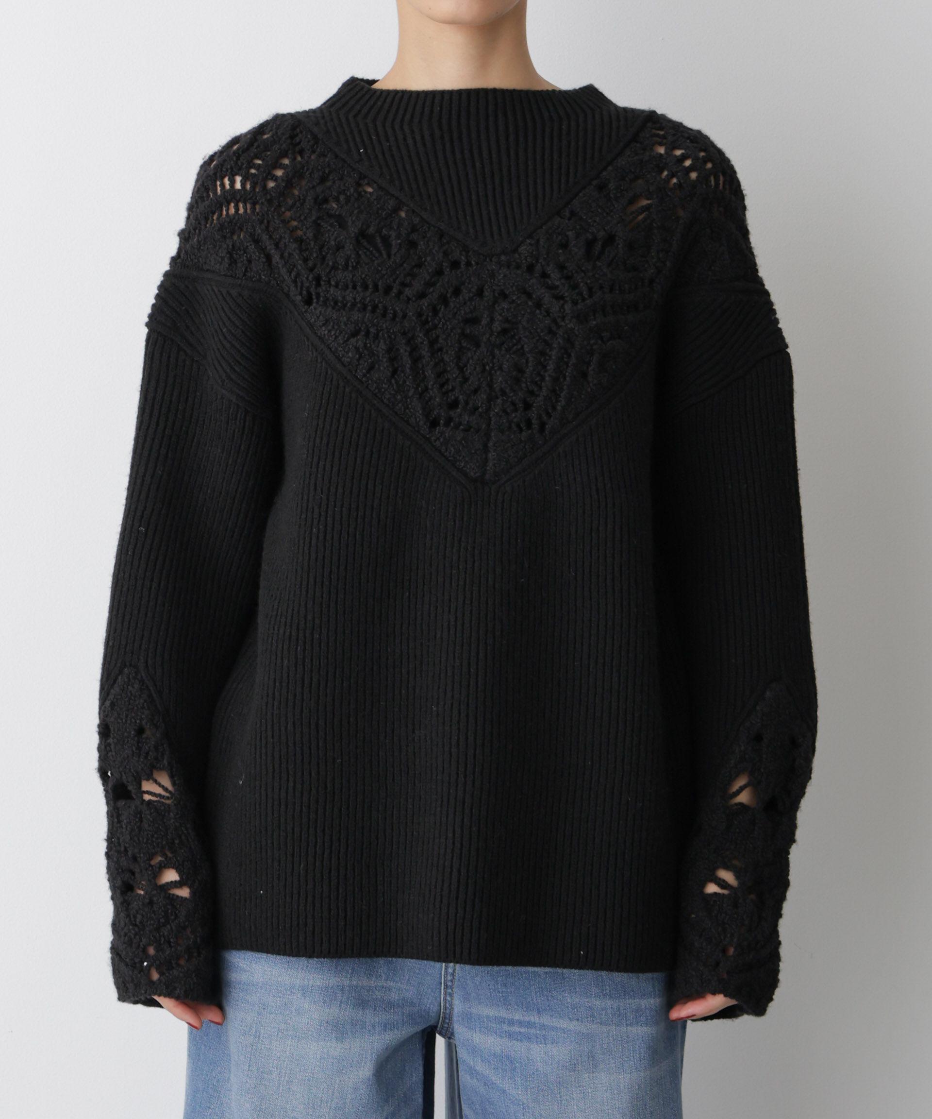  「「STEVELOUR」レースモチーフフレア袖ニット」|ニット・セーター|