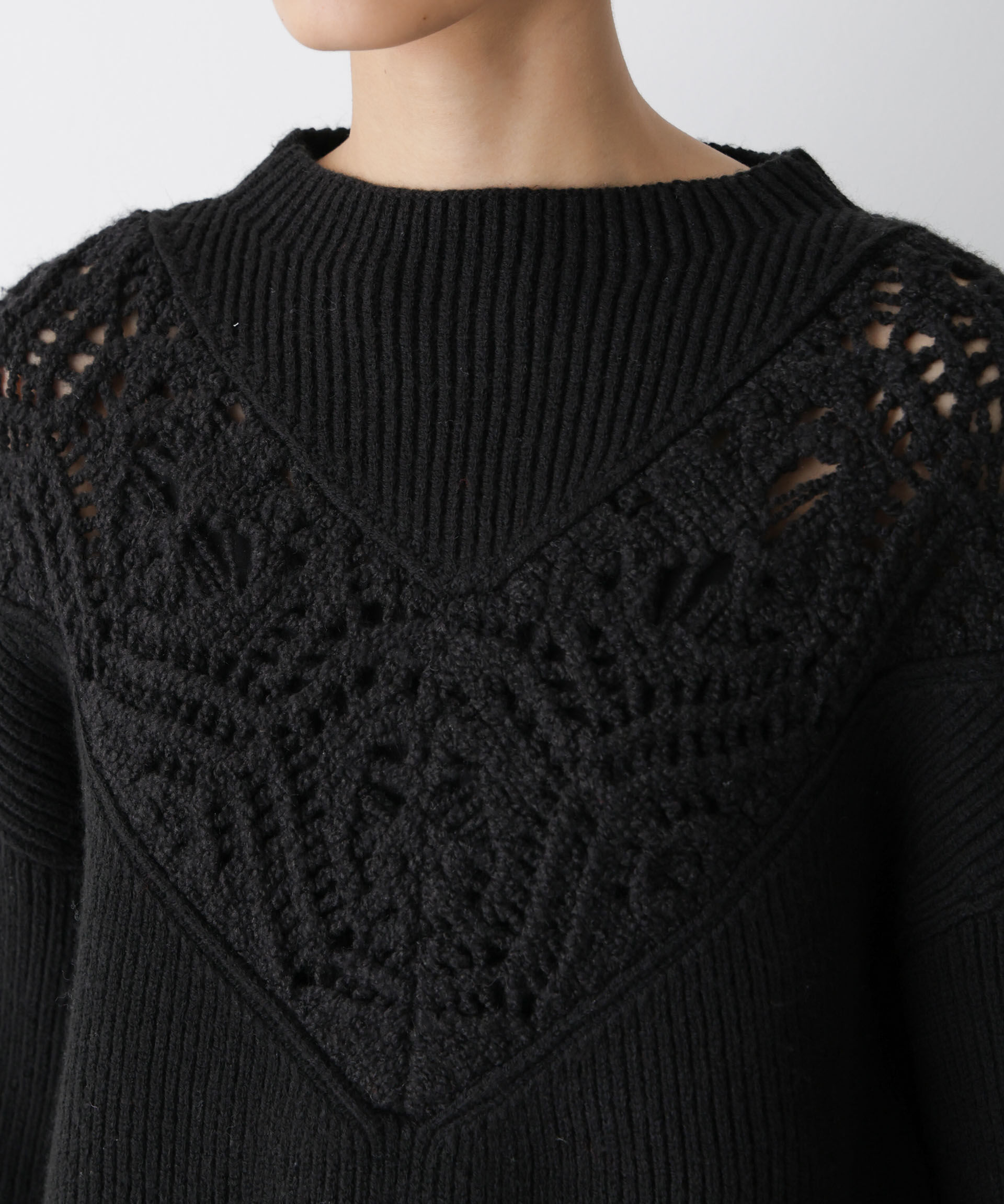  「「STEVELOUR」レースモチーフフレア袖ニット」|ニット・セーター|