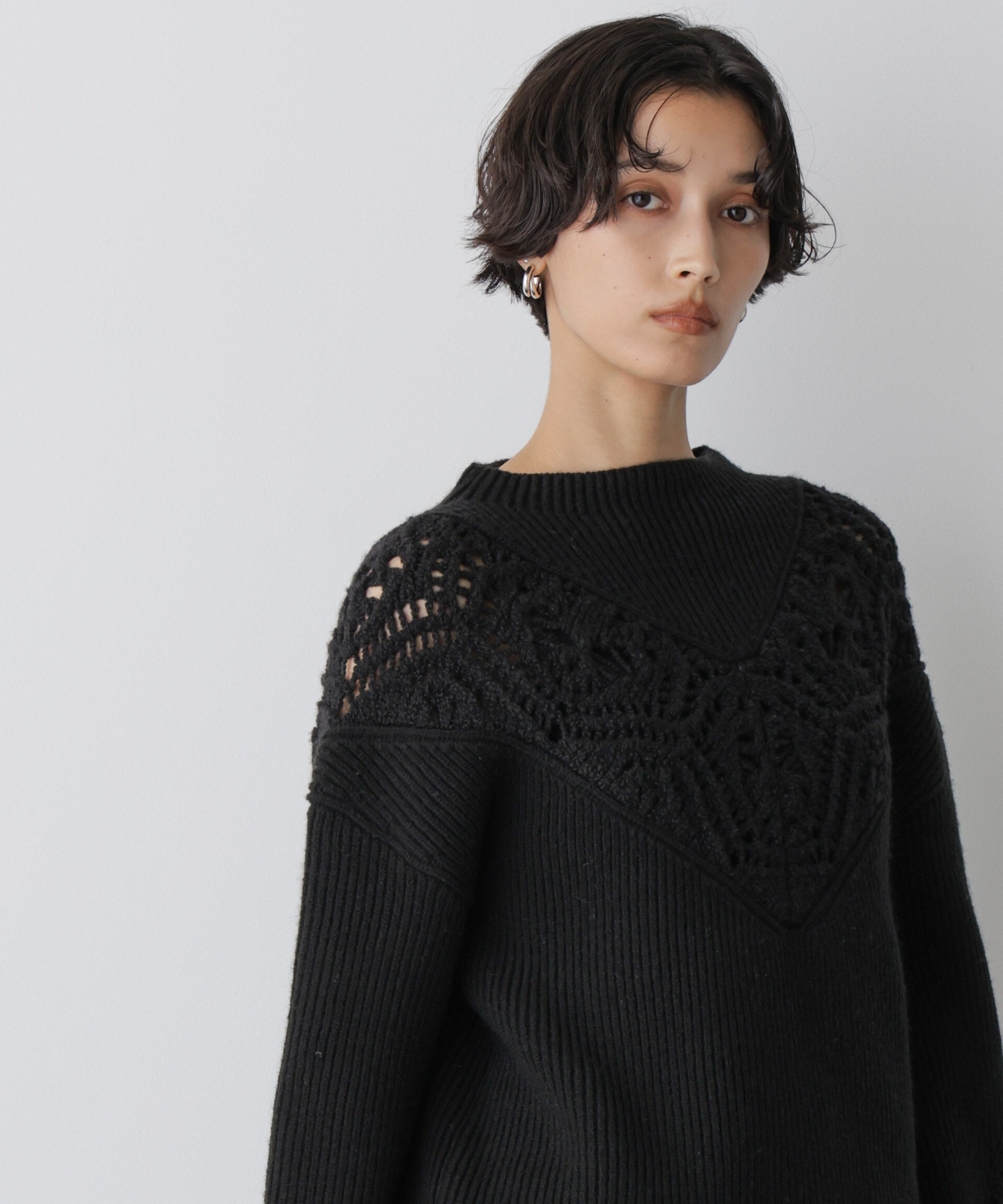  「「STEVELOUR」レースモチーフフレア袖ニット」|ニット・セーター|