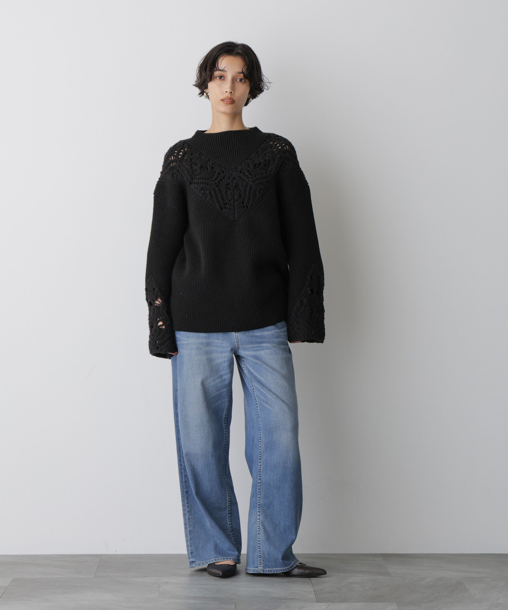  「「STEVELOUR」レースモチーフフレア袖ニット」|ニット・セーター|