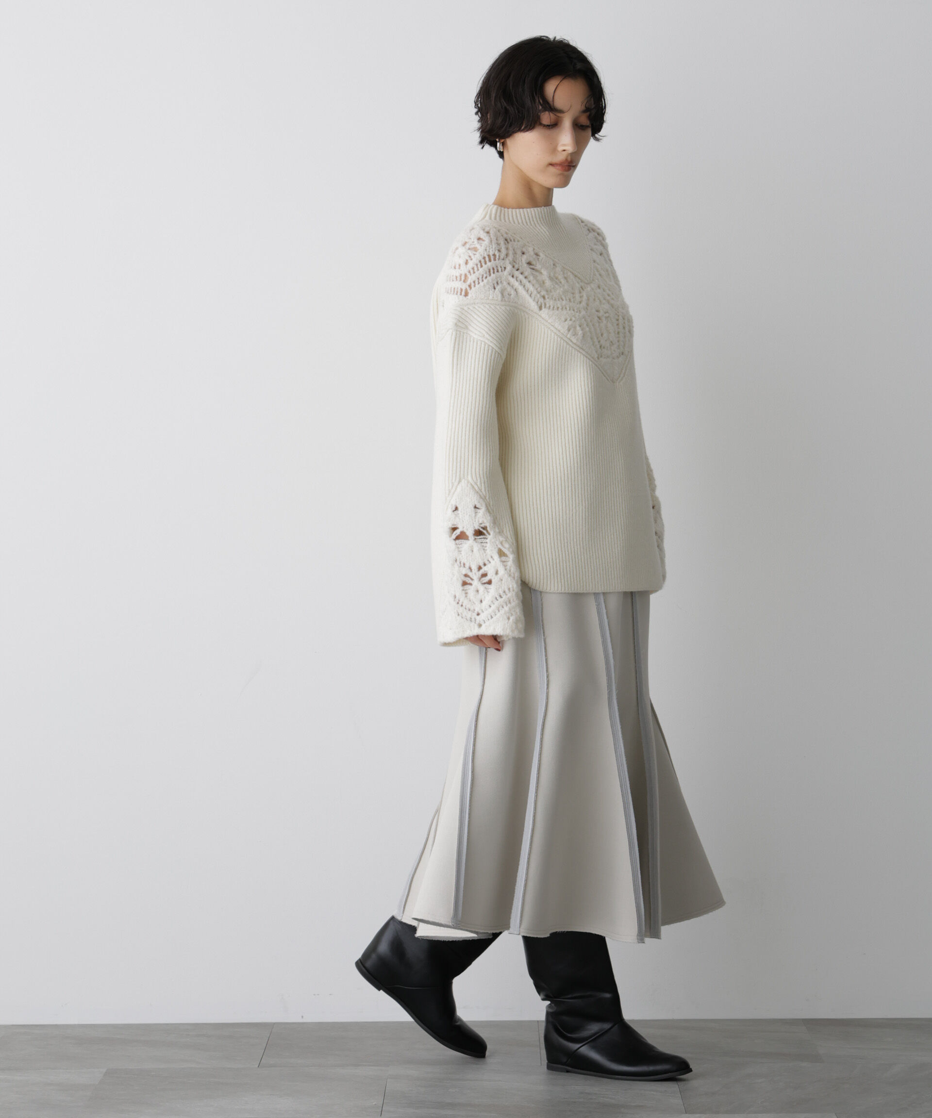  「「STEVELOUR」レースモチーフフレア袖ニット」|ニット・セーター|