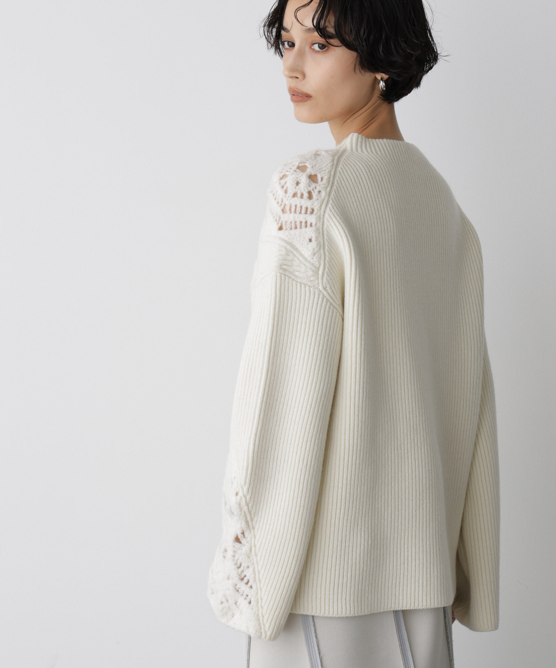  「「STEVELOUR」レースモチーフフレア袖ニット」|ニット・セーター|