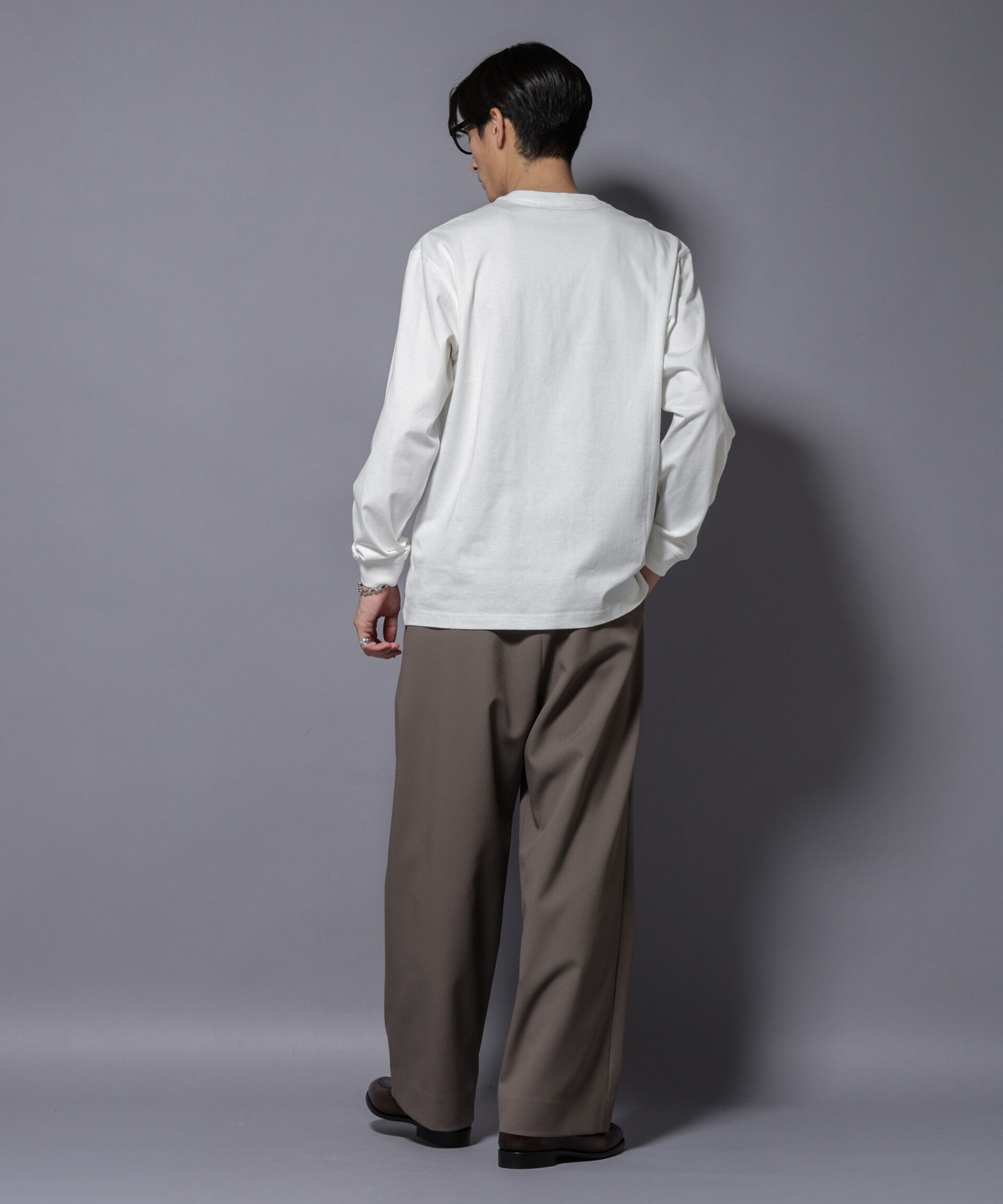 nano･universe「フェザー エンブロイダリー ロングスリーブTシャツ」|Tシャツ・カットソー|