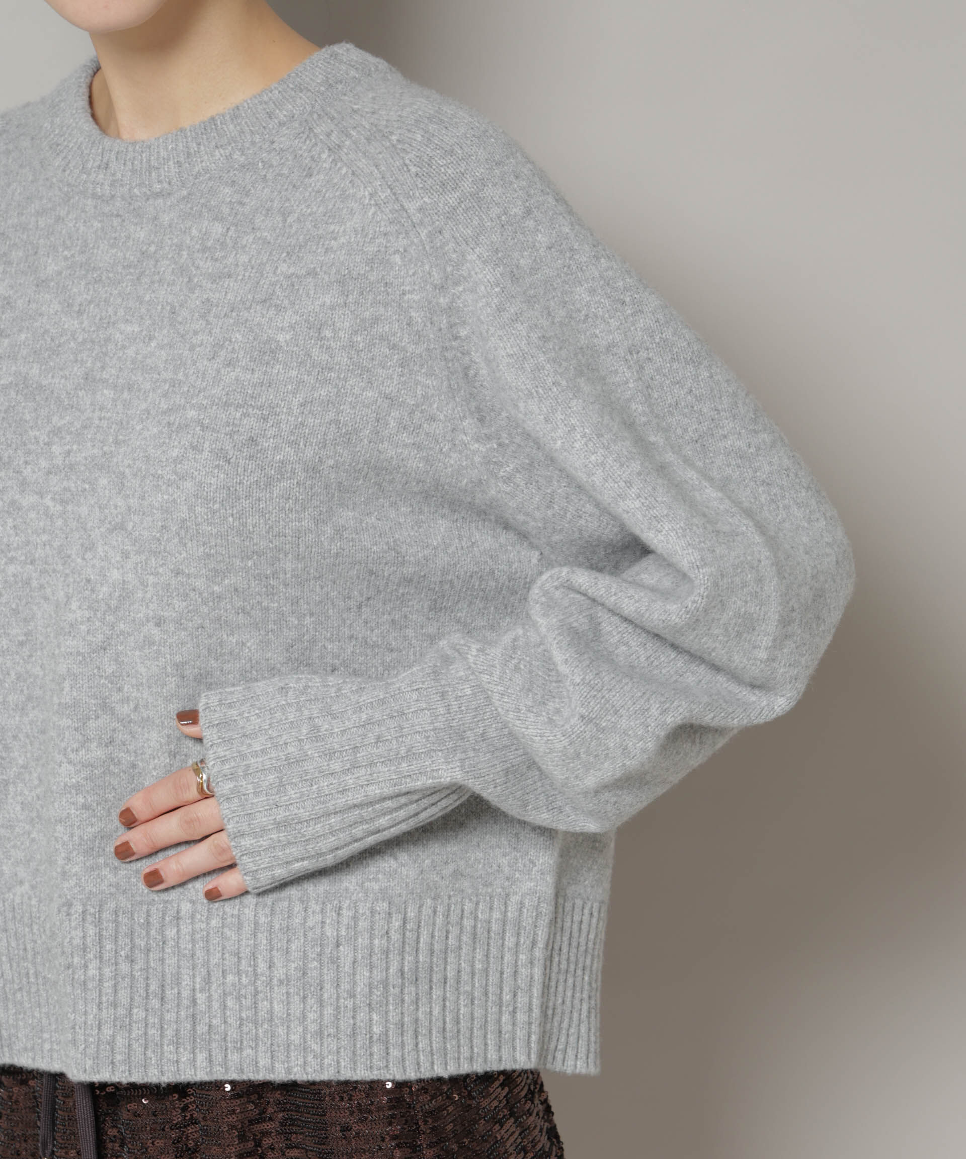 nano･universe「AQUAウールカシミヤクルーネックニットプルオーバー」|ニット・セーター|