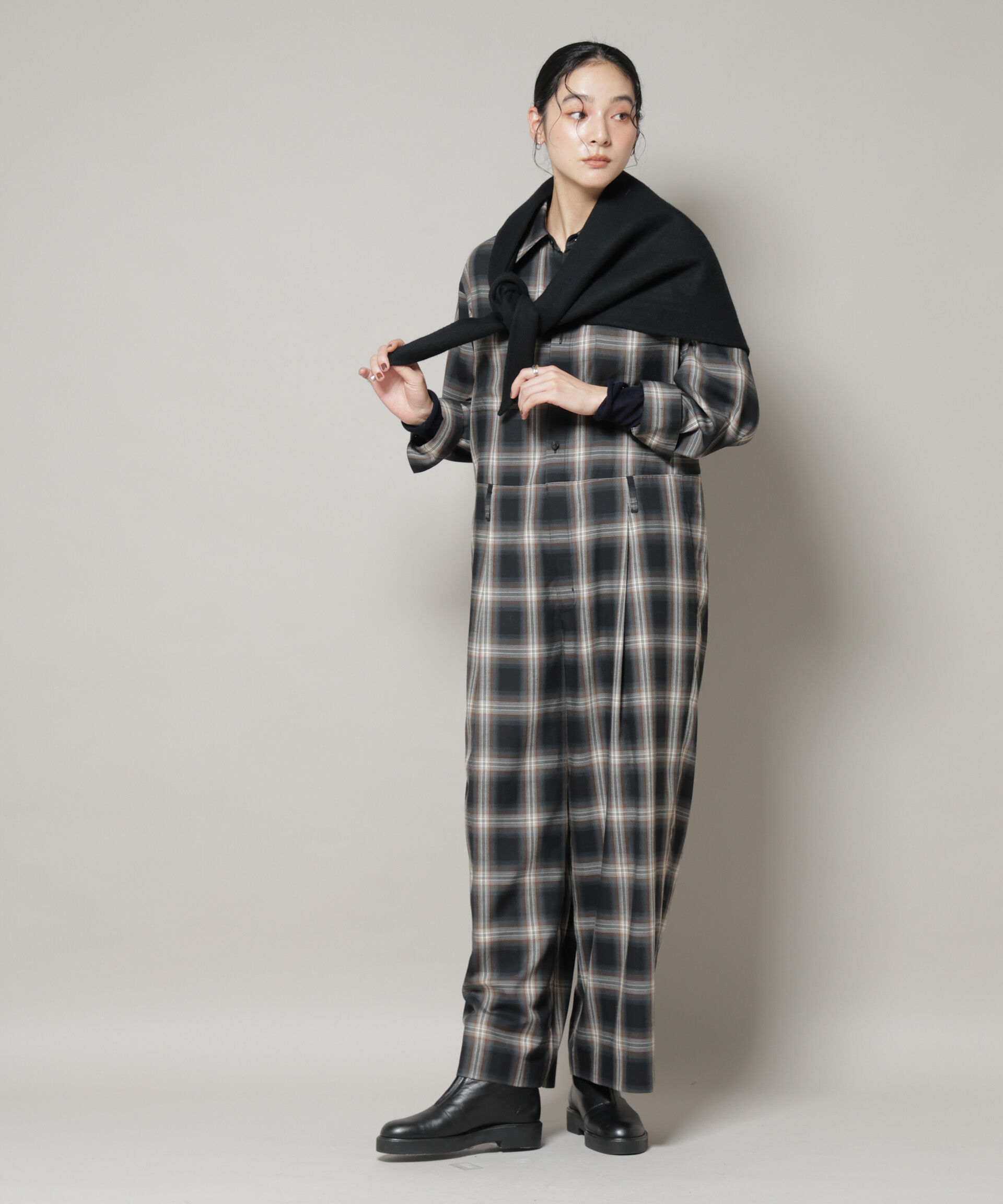 nano･universe「オンブレーチェックジャンプスーツ」|ワンピース|