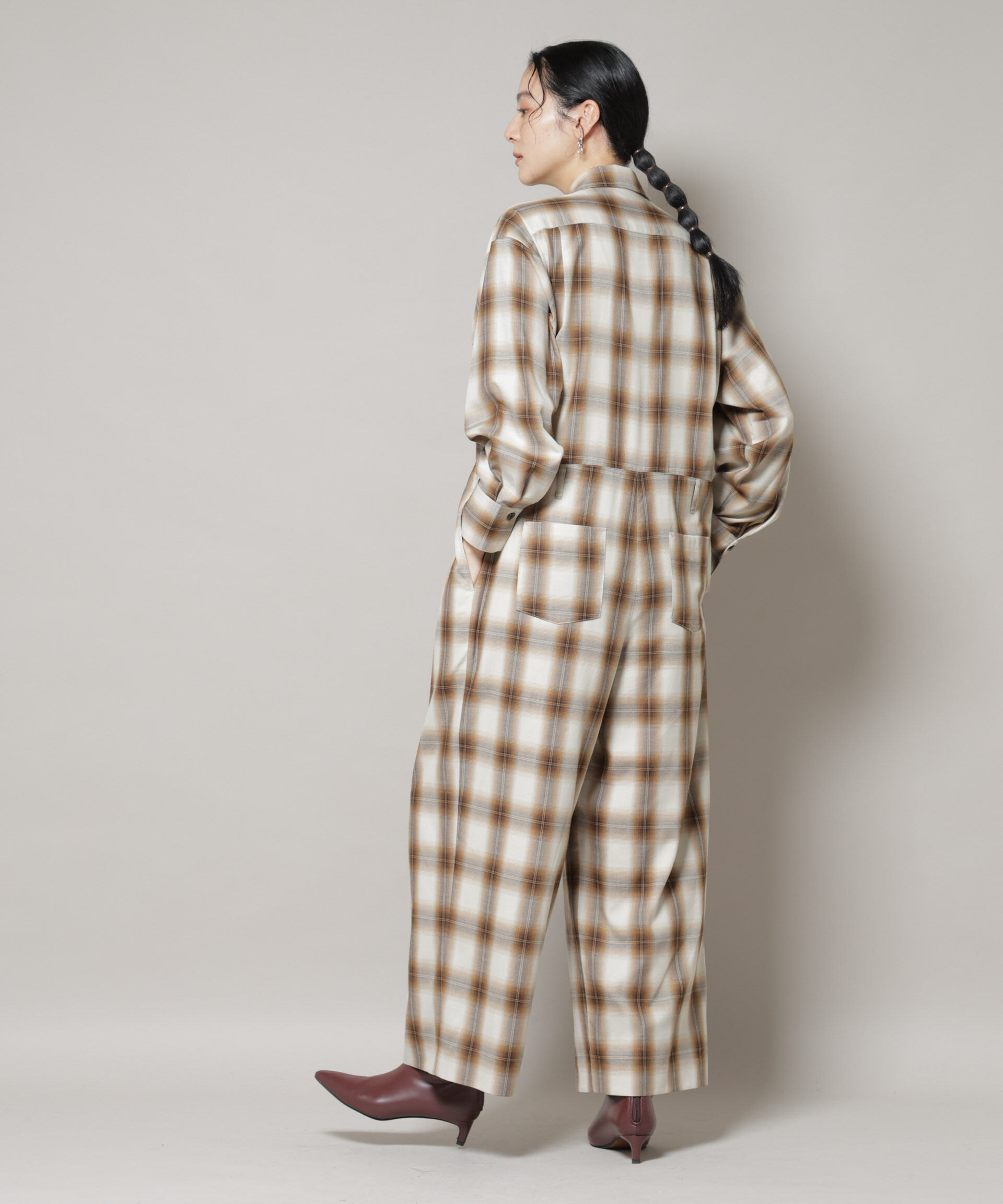 nano･universe「オンブレーチェックジャンプスーツ」|ワンピース|