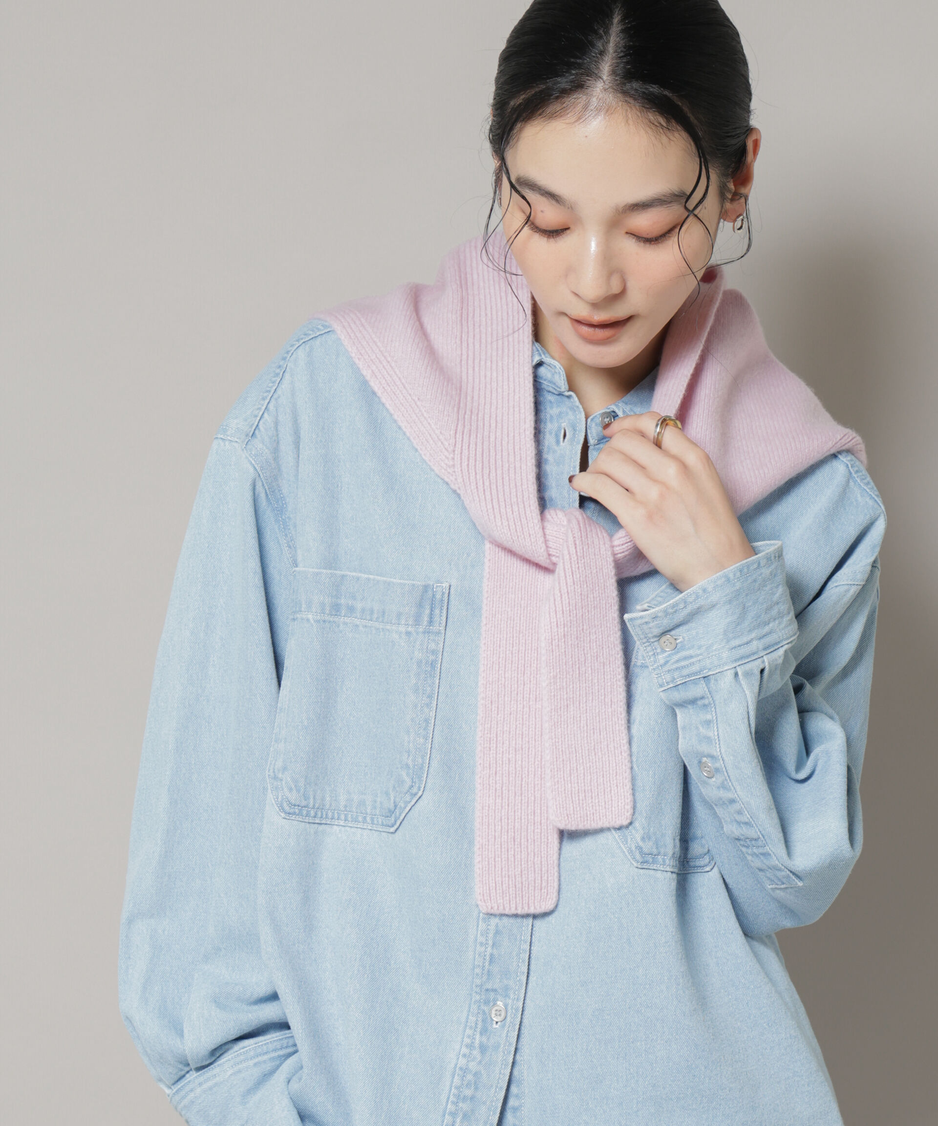 nano･universe「AQUAウールカシミヤトライアングルストール」|マフラー|