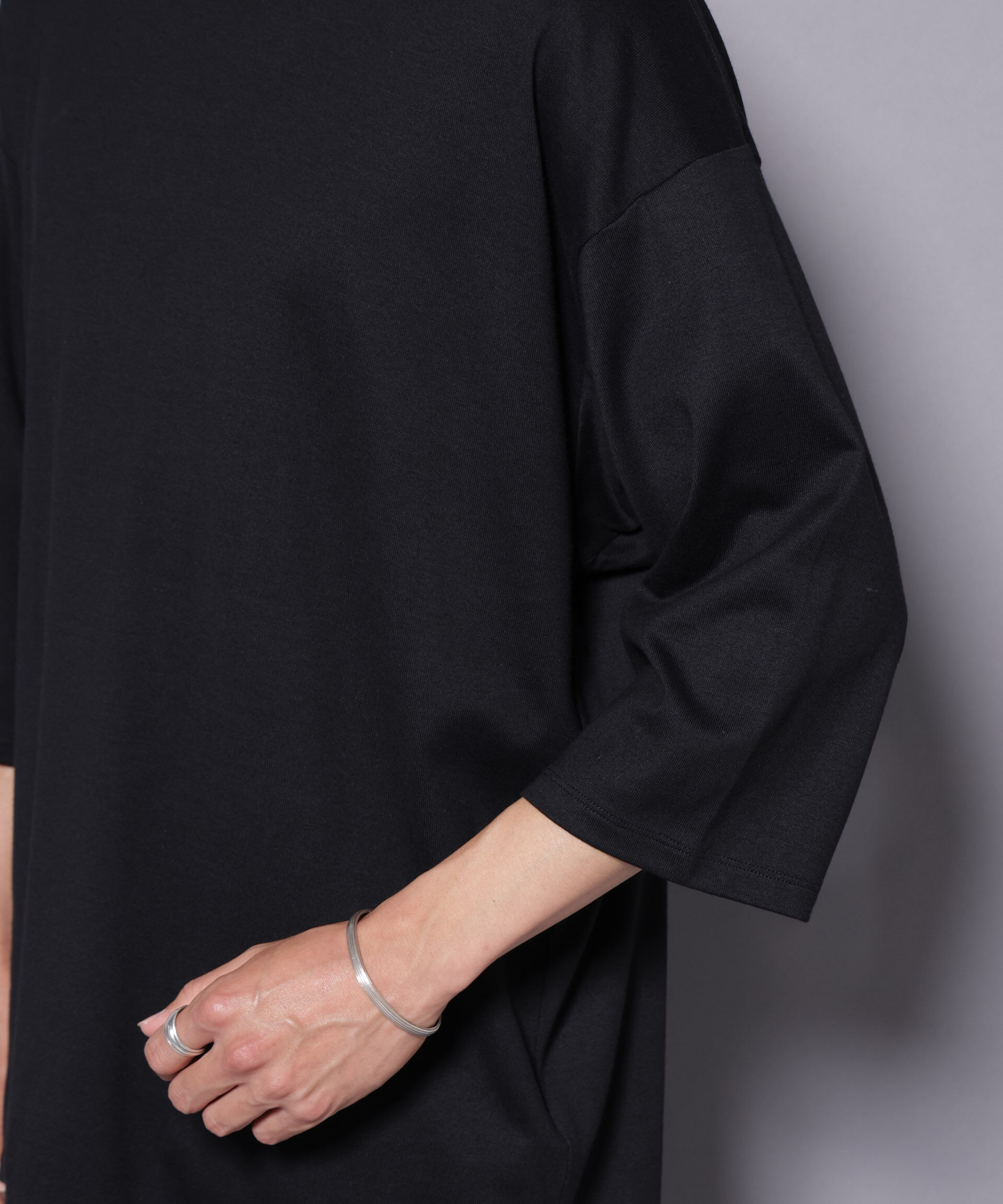 nano･universe「Anti Soaked(R) 汗染み防止 クルーネックワイドTシャツ七分袖」|Tシャツ・カットソー|