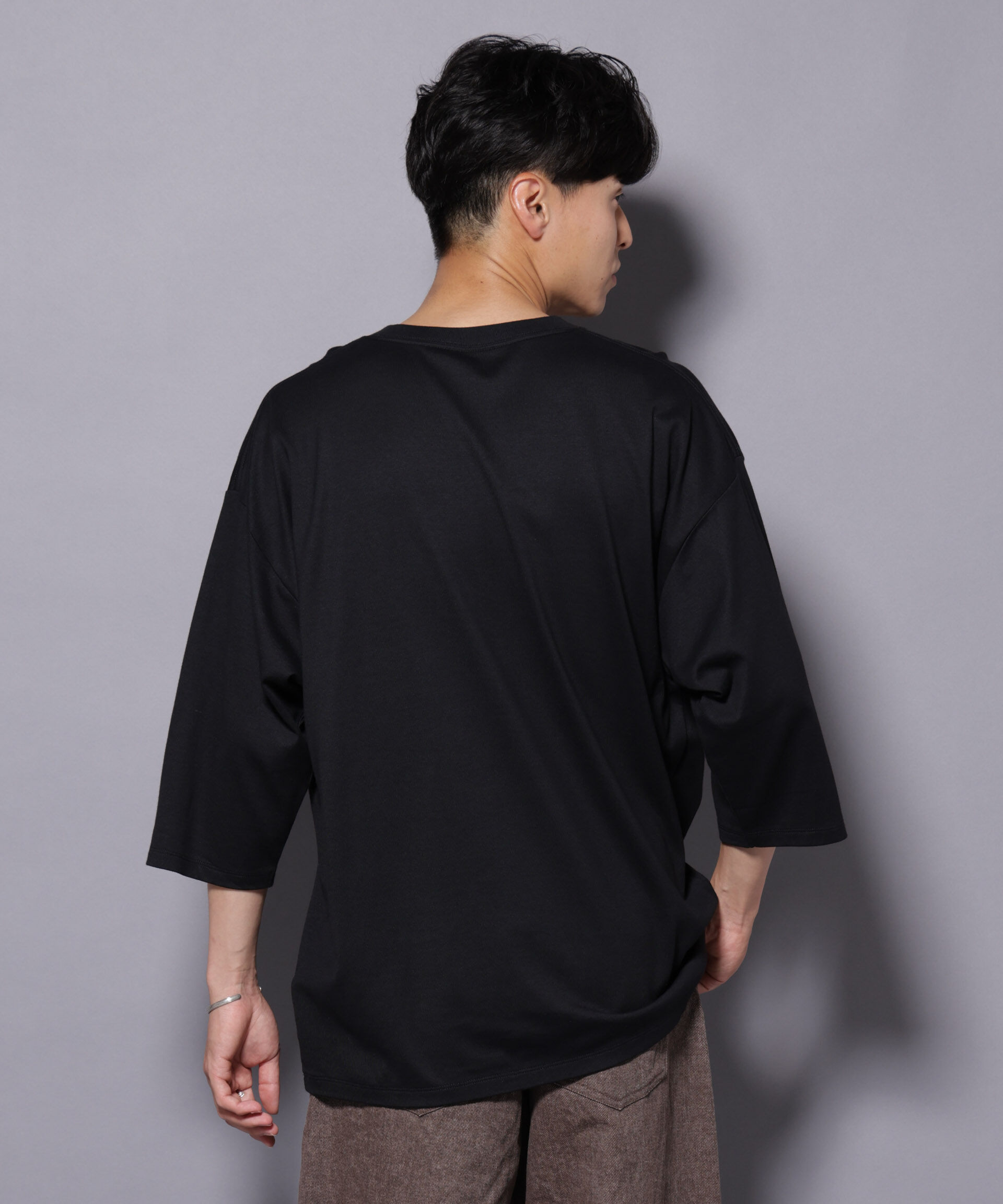 nano･universe「Anti Soaked(R) 汗染み防止 クルーネックワイドTシャツ七分袖」|Tシャツ・カットソー|