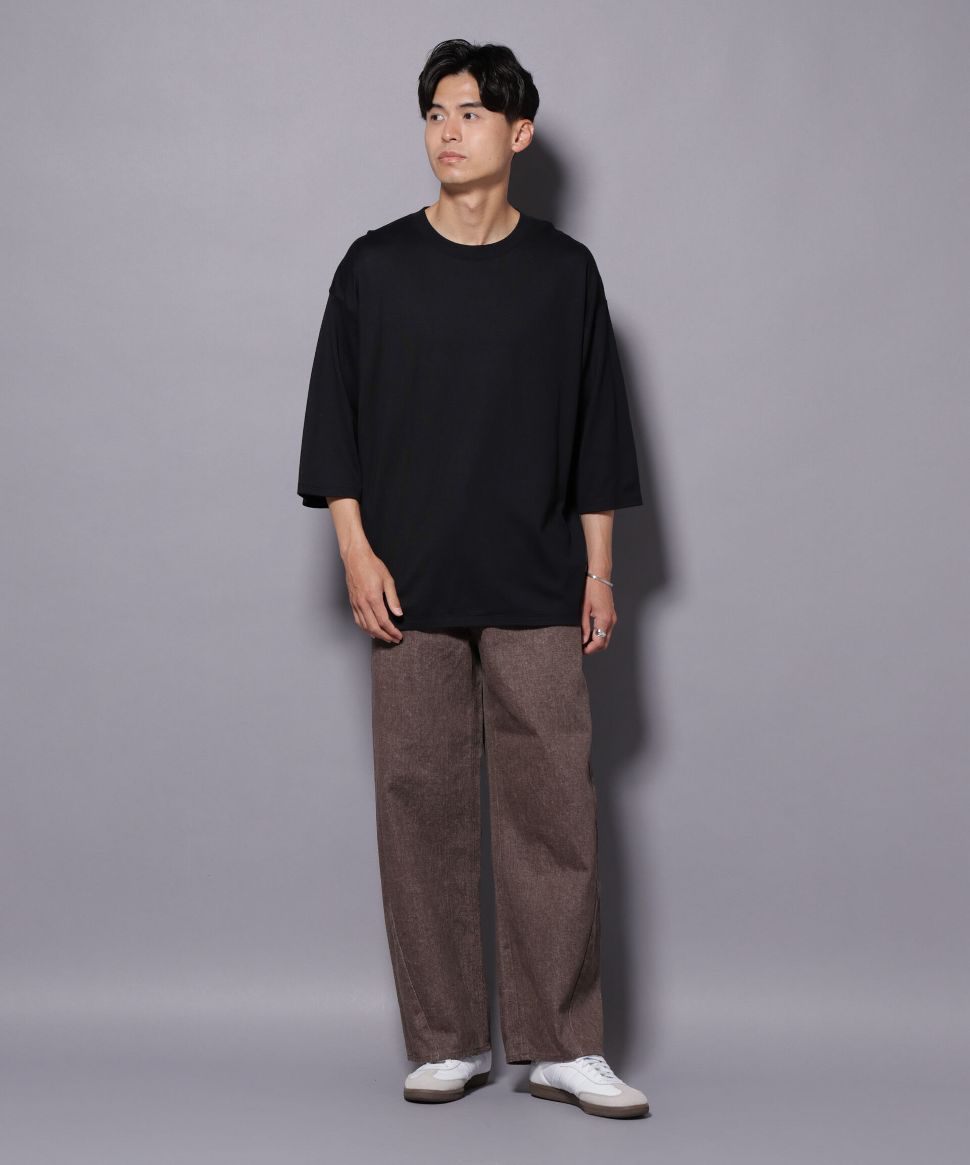 nano･universe「Anti Soaked(R) 汗染み防止 クルーネックワイドTシャツ七分袖」|Tシャツ・カットソー|