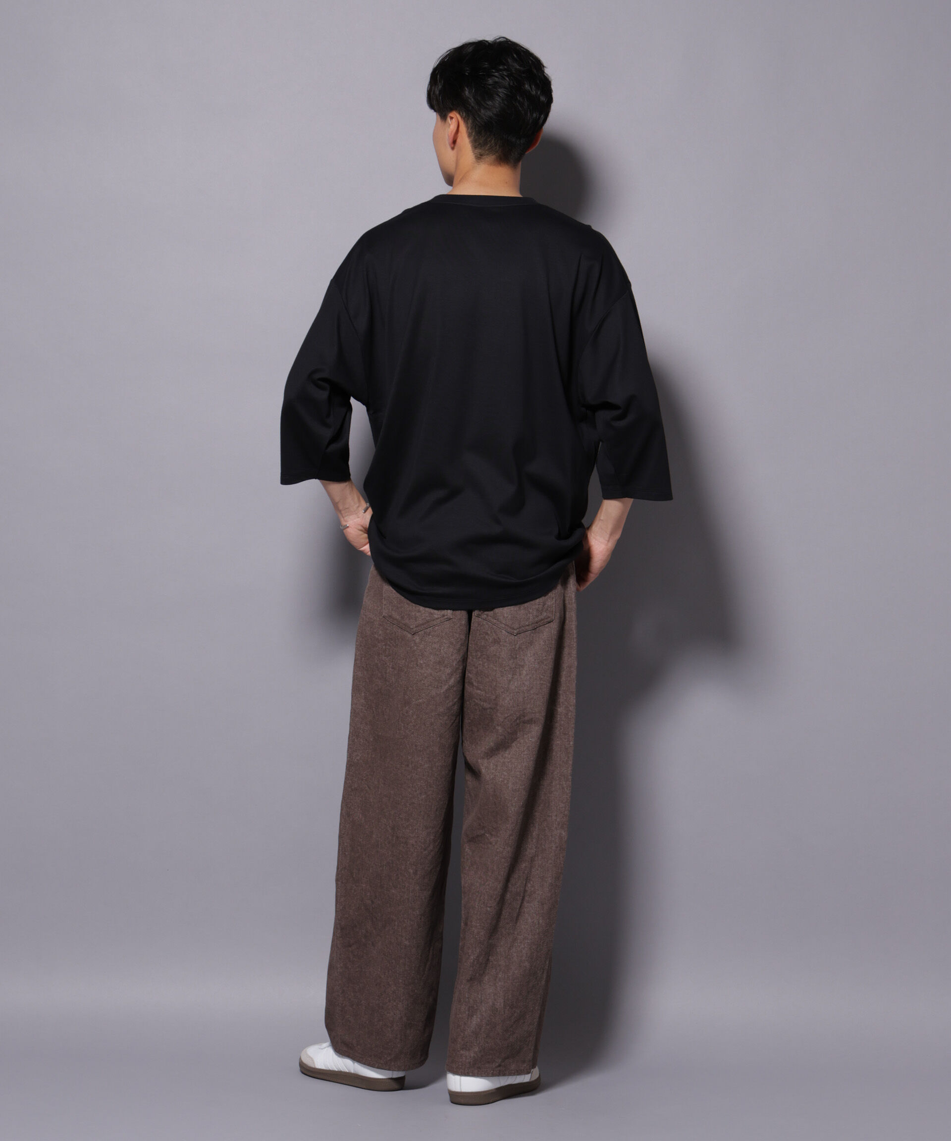 nano･universe「Anti Soaked(R) 汗染み防止 クルーネックワイドTシャツ七分袖」|Tシャツ・カットソー|