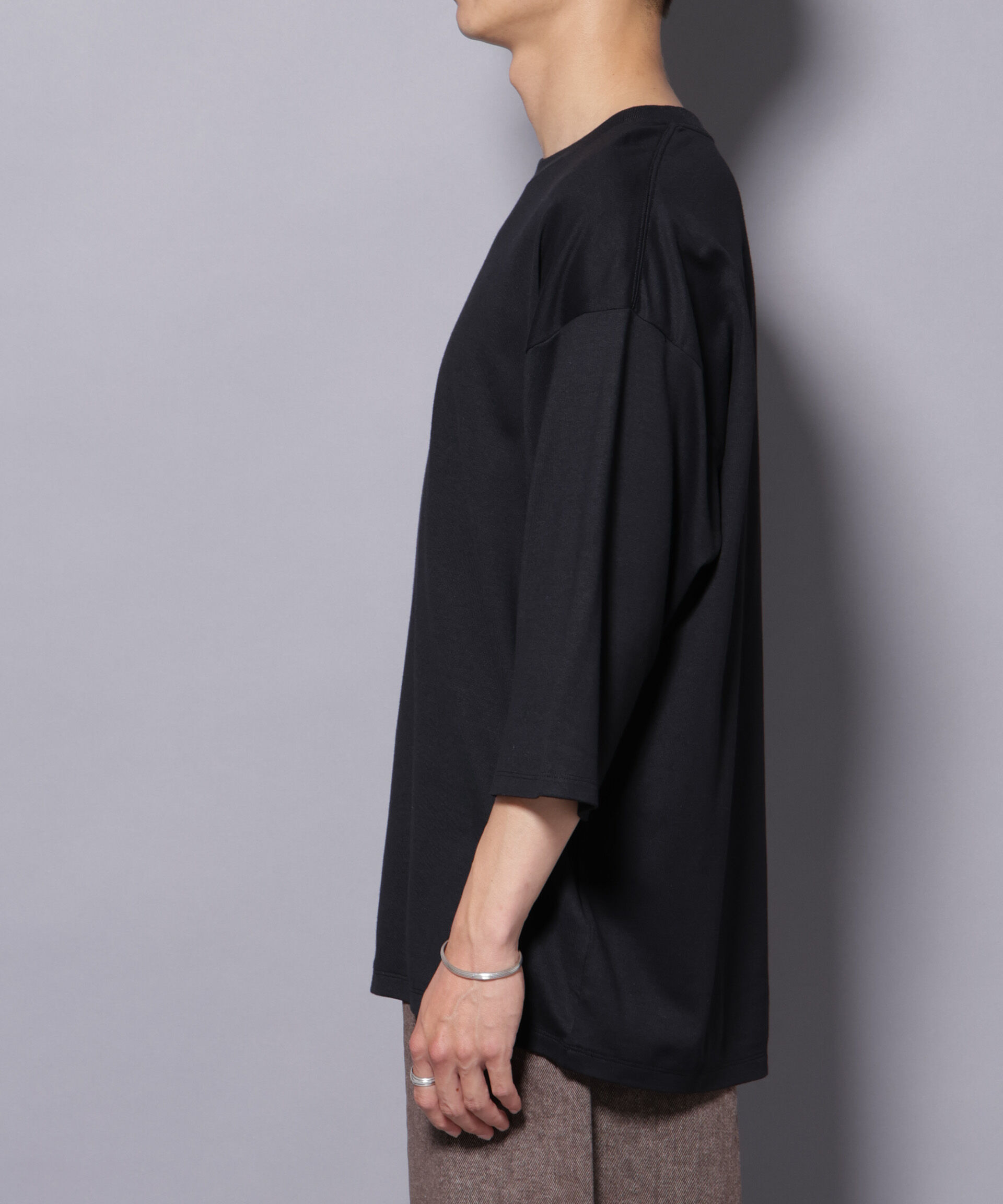 nano･universe「Anti Soaked(R) 汗染み防止 クルーネックワイドTシャツ七分袖」|Tシャツ・カットソー|