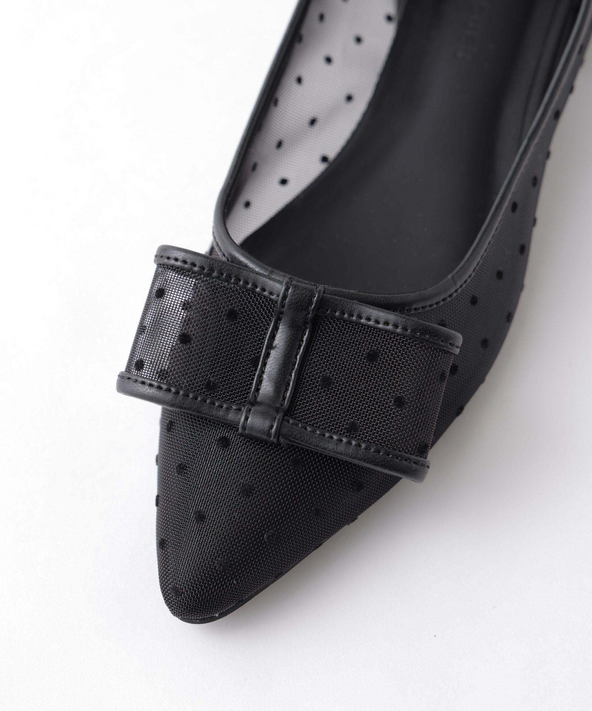 nano･universe「ドットフロッキーリボンパンプス」|ビジネス・ドレスシューズ|