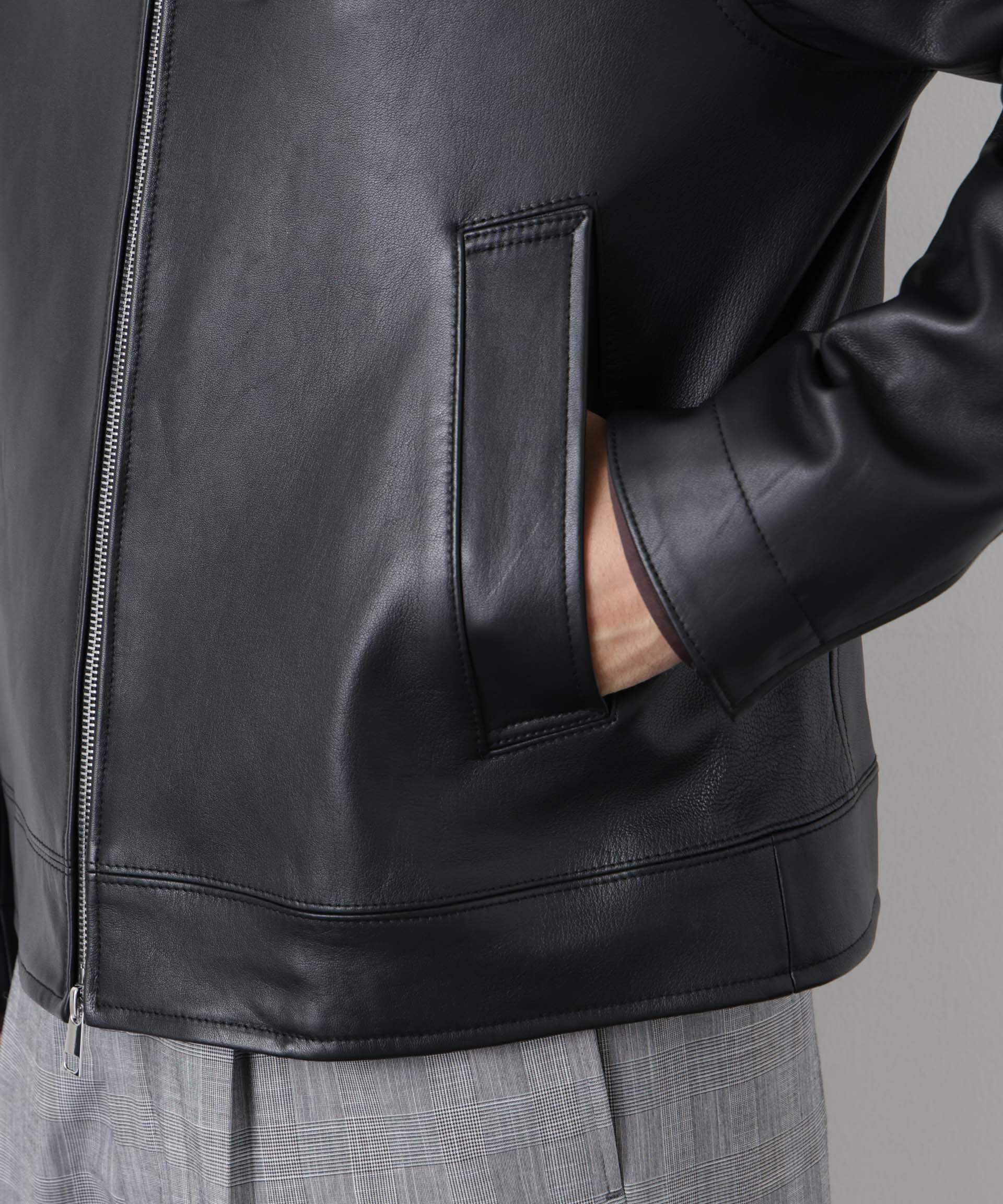 nano･universe「ラムナッパレザーライダースジャケット」|ライダースジャケット|