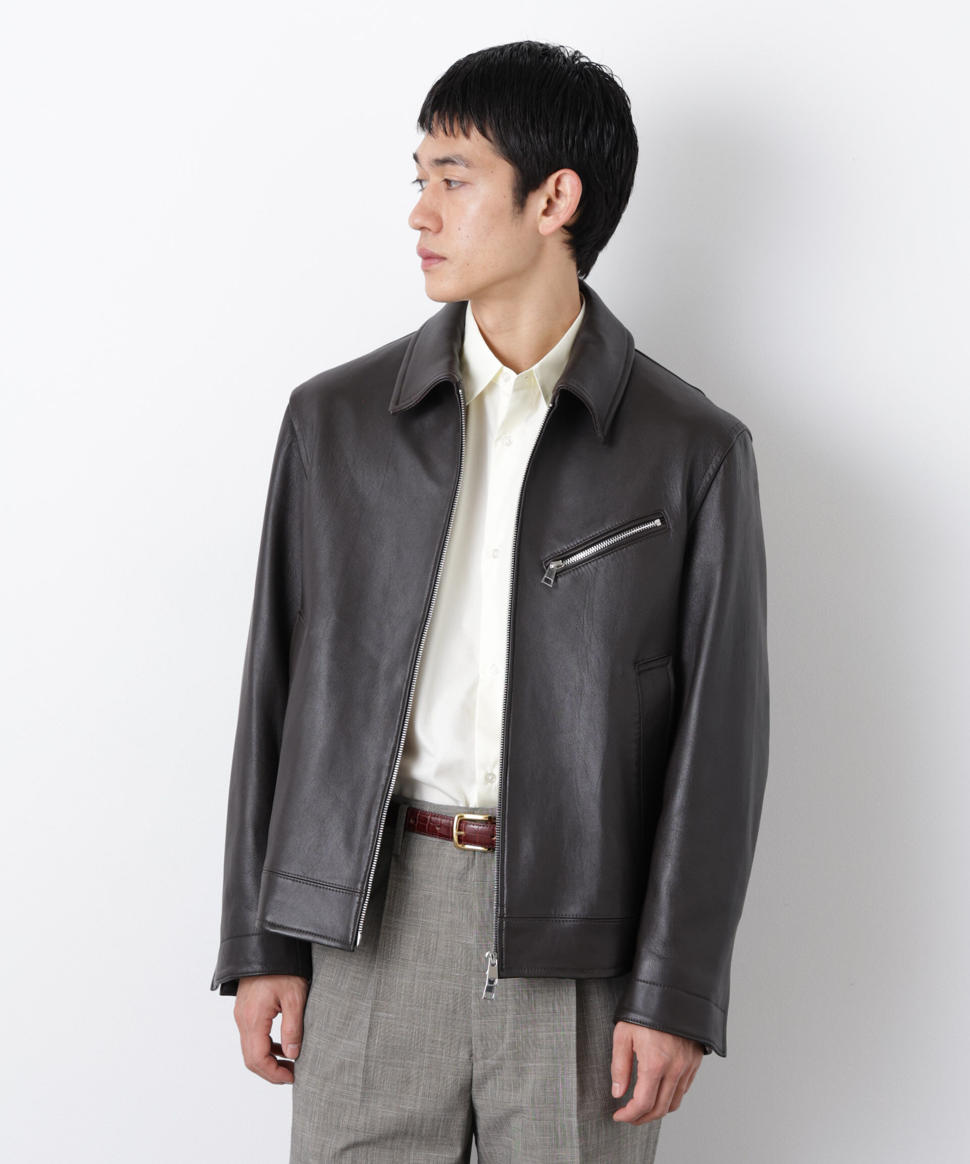 nano･universe「ラムナッパレザーライダースジャケット」|ライダースジャケット|