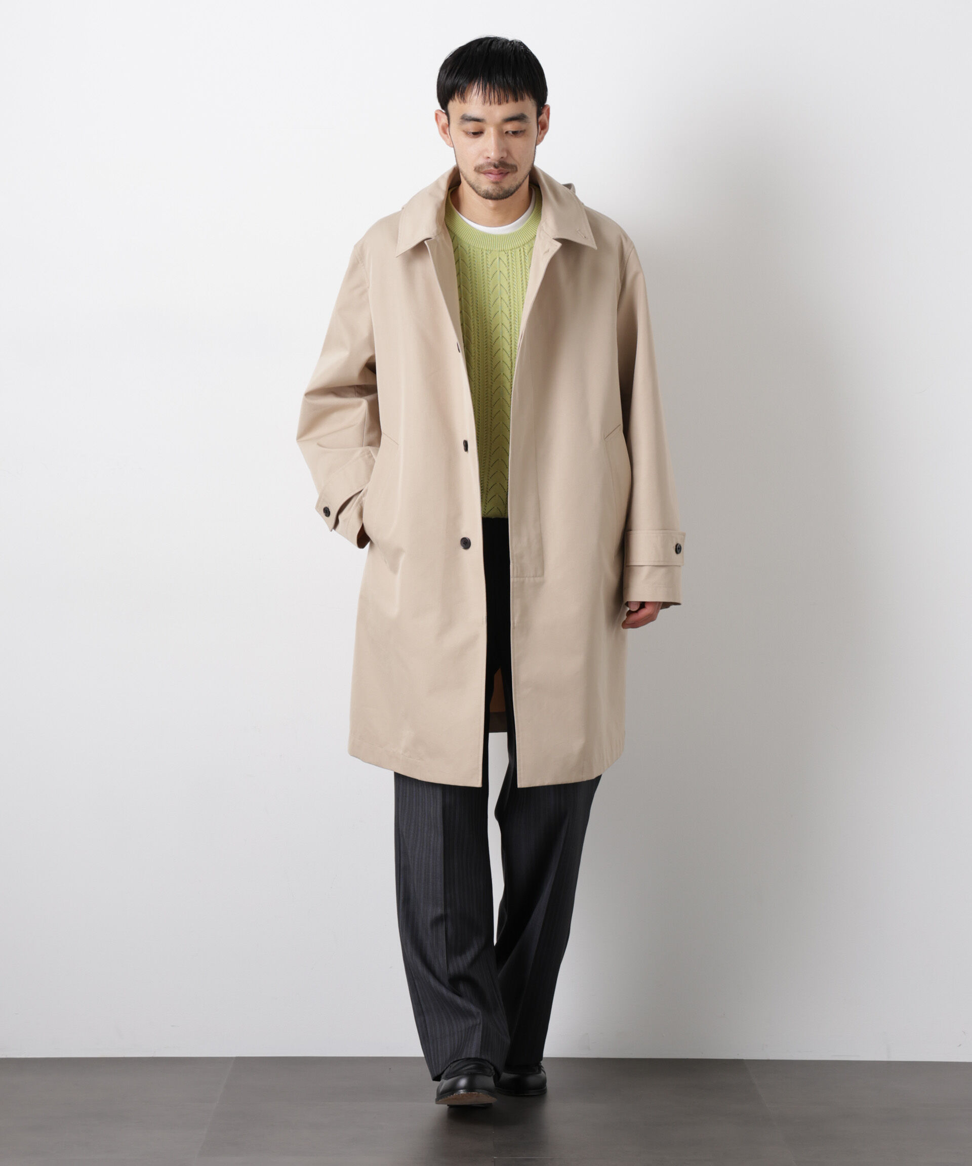 nano･universe「フーデッドステンカラーコート｢WARP PRINT｣ライニング」|その他|