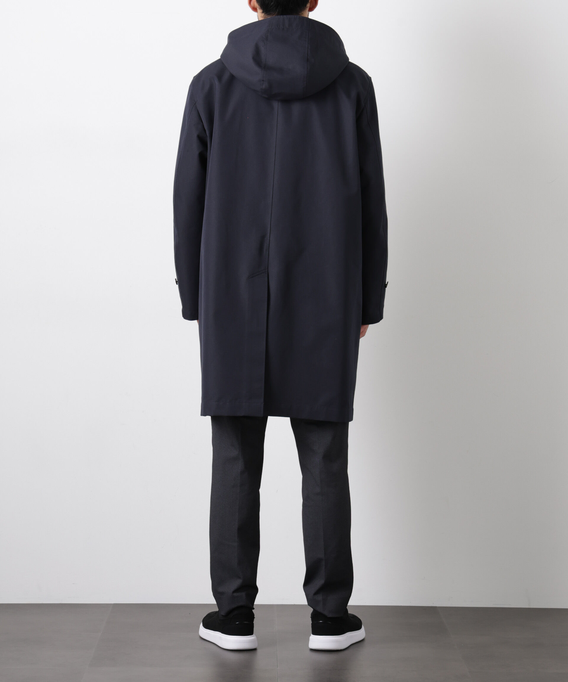 nano･universe「フーデッドステンカラーコート｢WARP PRINT｣ライニング」|その他|