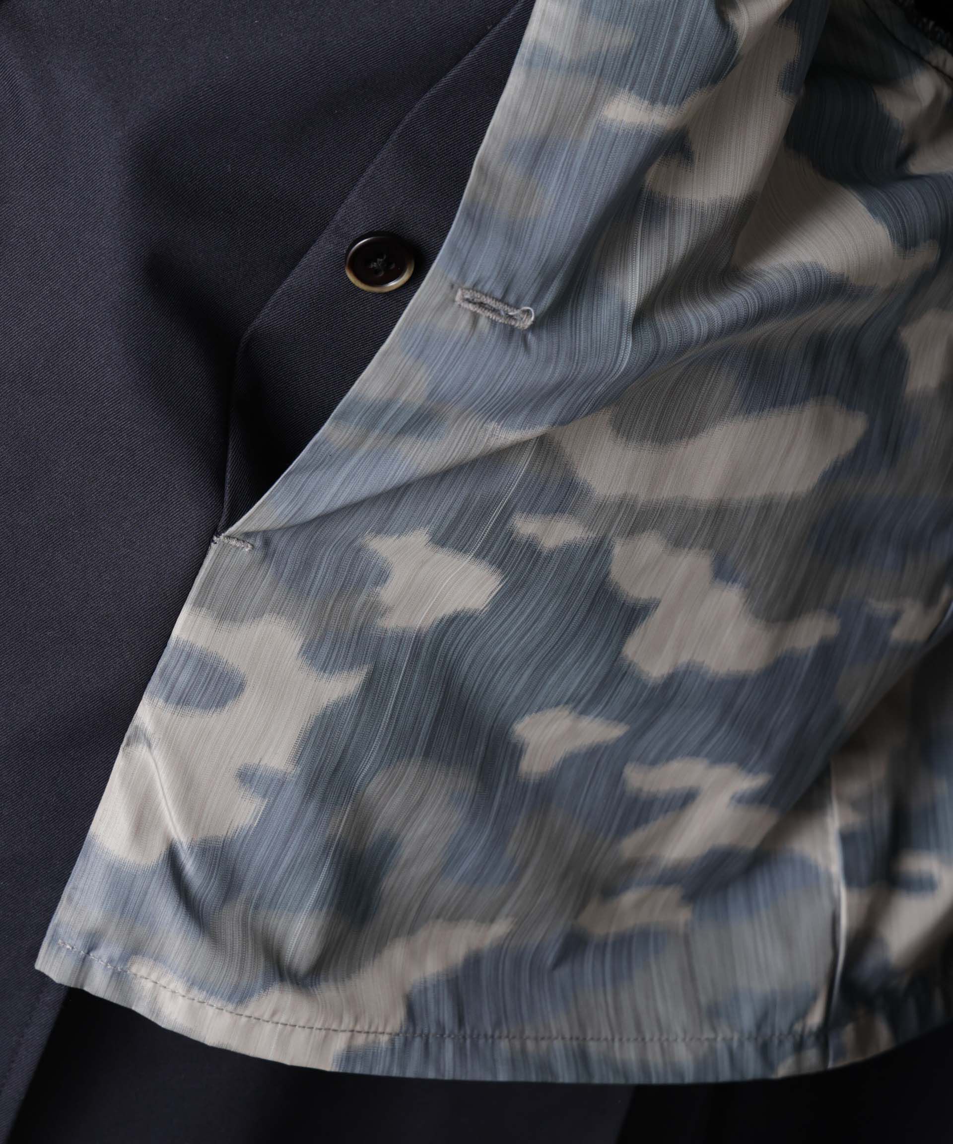 nano･universe「フーデッドステンカラーコート｢WARP PRINT｣ライニング」|その他|