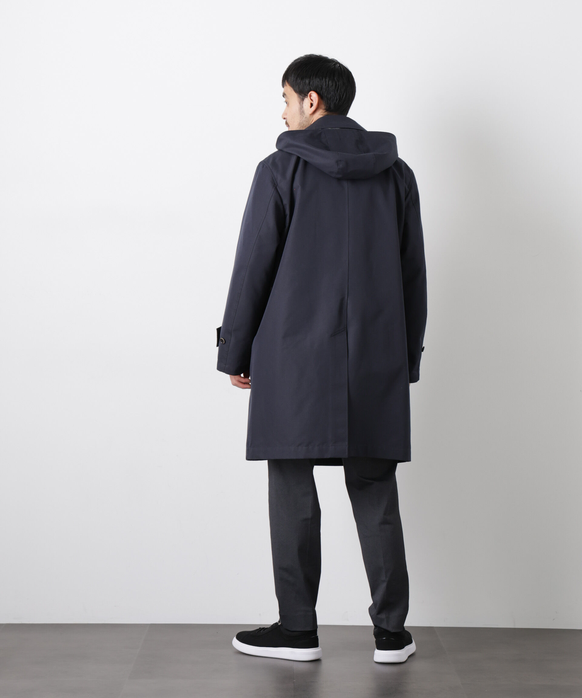 nano･universe「フーデッドステンカラーコート｢WARP PRINT｣ライニング」|その他|