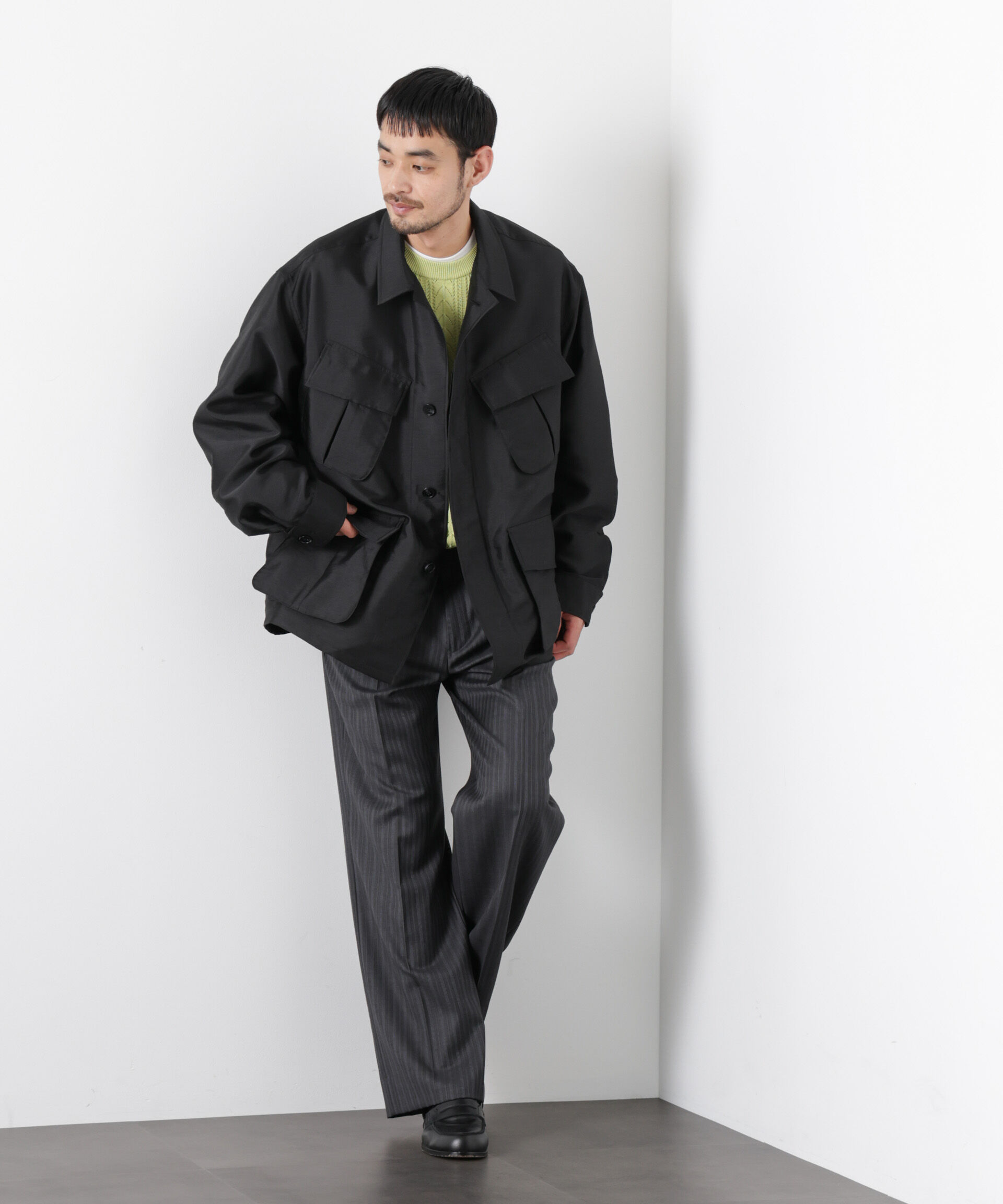 nano･universe「｢ASSEMBLANC｣ ソラーロ ファティーグジャケット」|ブルゾン・スタジャン|