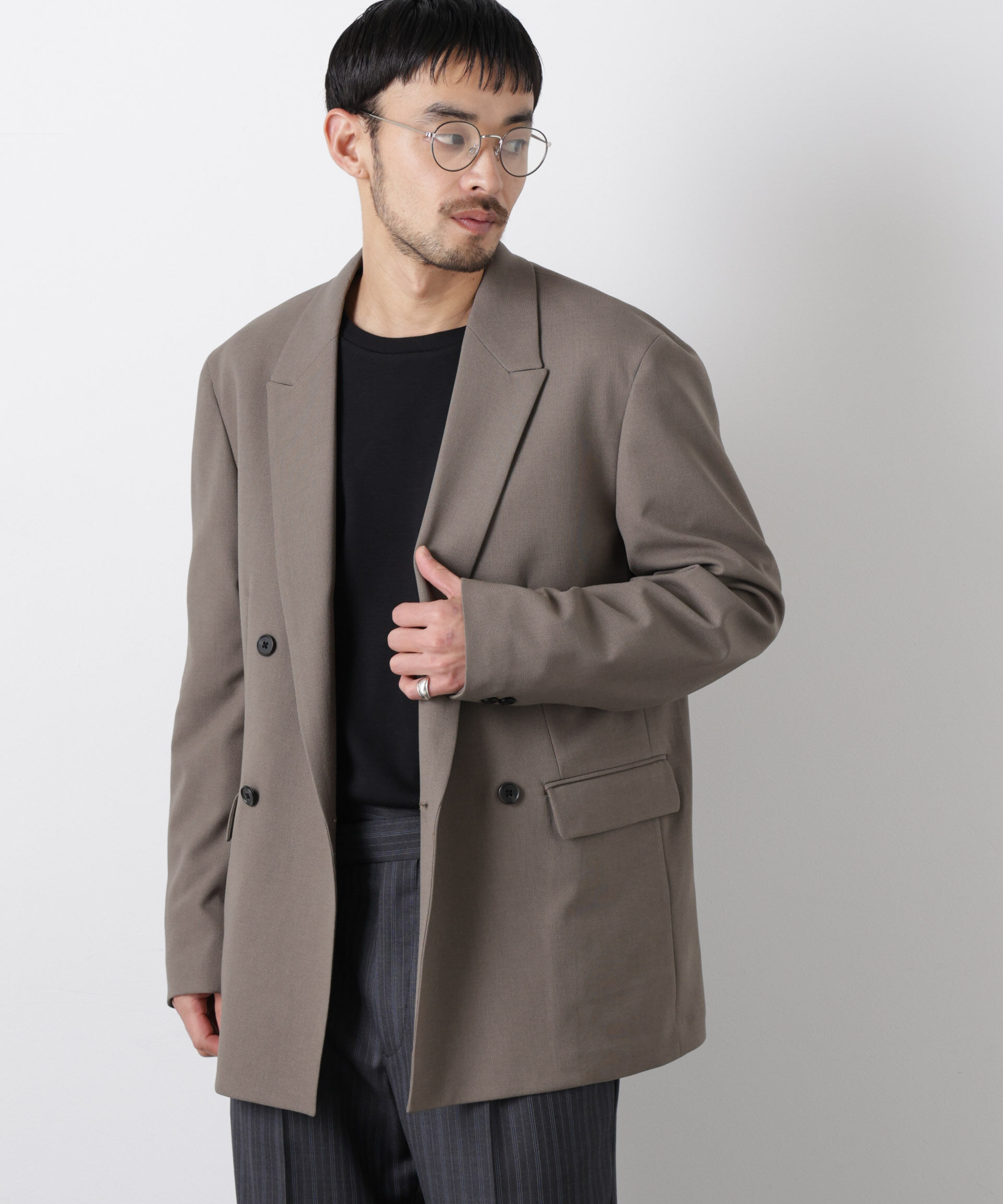 nano･universe「Reflax(R)オックスダブルブレストジャケット（セットアップ可）」|テーラードジャケット|