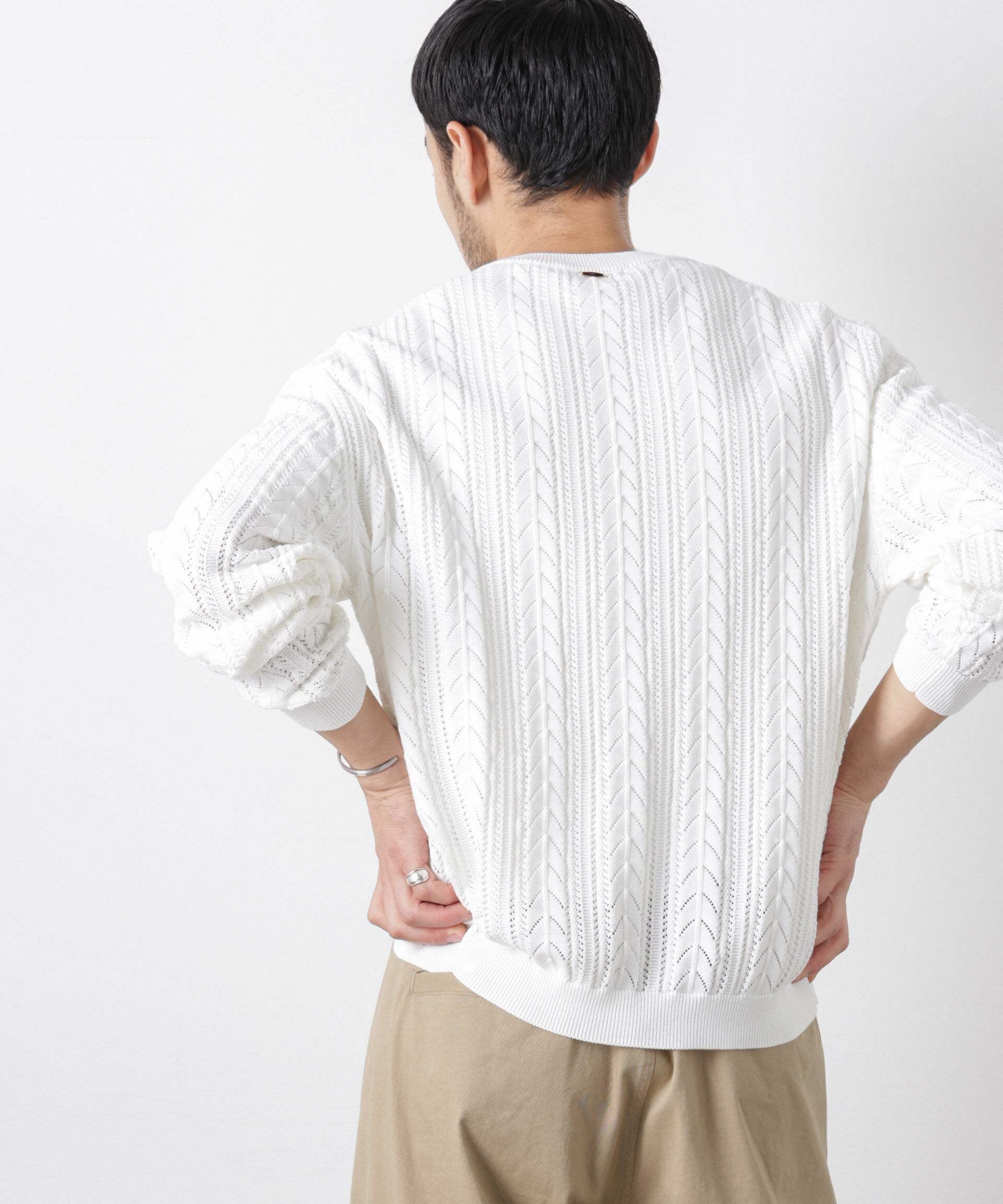 nano･universe「｢ASSEMBLANC｣コードヤーンシアーケーブルニット」|ニット・セーター|