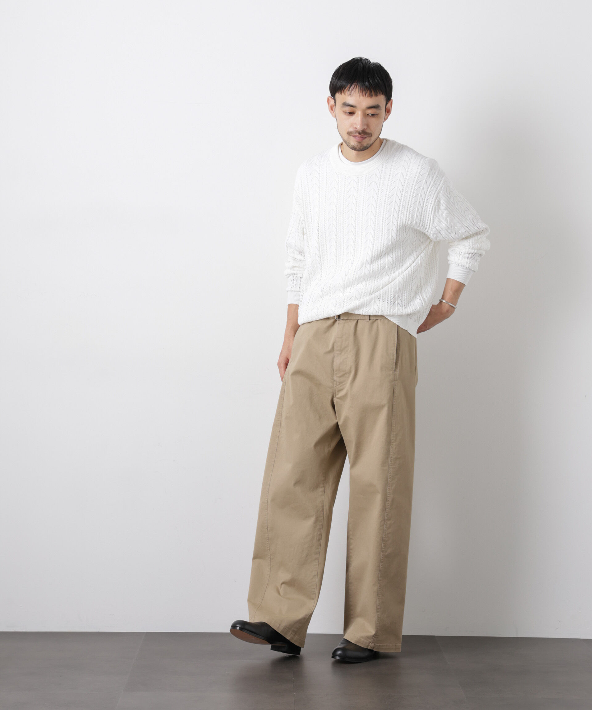 nano･universe「｢ASSEMBLANC｣コードヤーンシアーケーブルニット」|ニット・セーター|